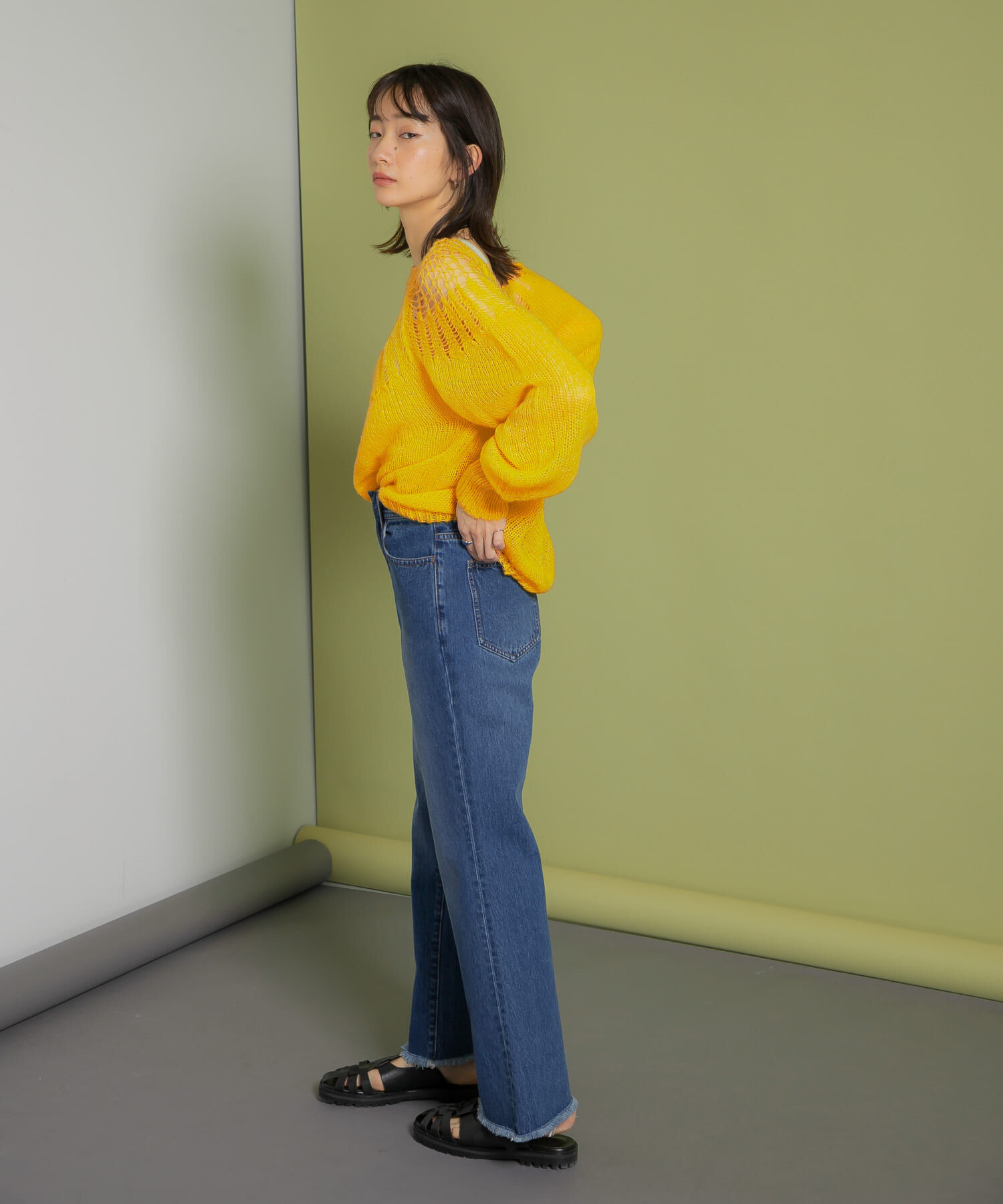  「メッシュネックニット」|ニット・セーター|