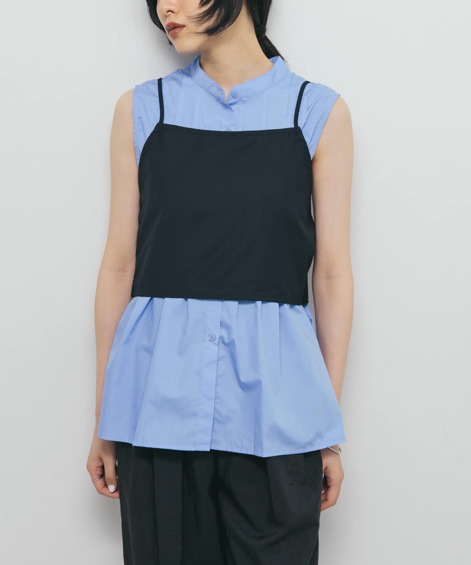  「ビスチェSETピンタックシャツ」|シャツ・ブラウス|ブルー系その他