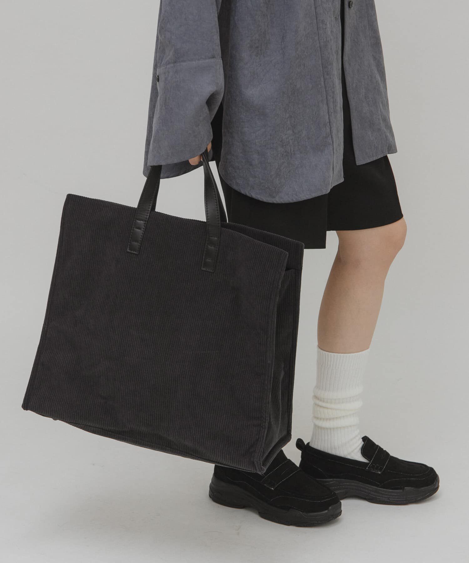  「コーデュロイスクエアビッグBAG」|トートバッグ|