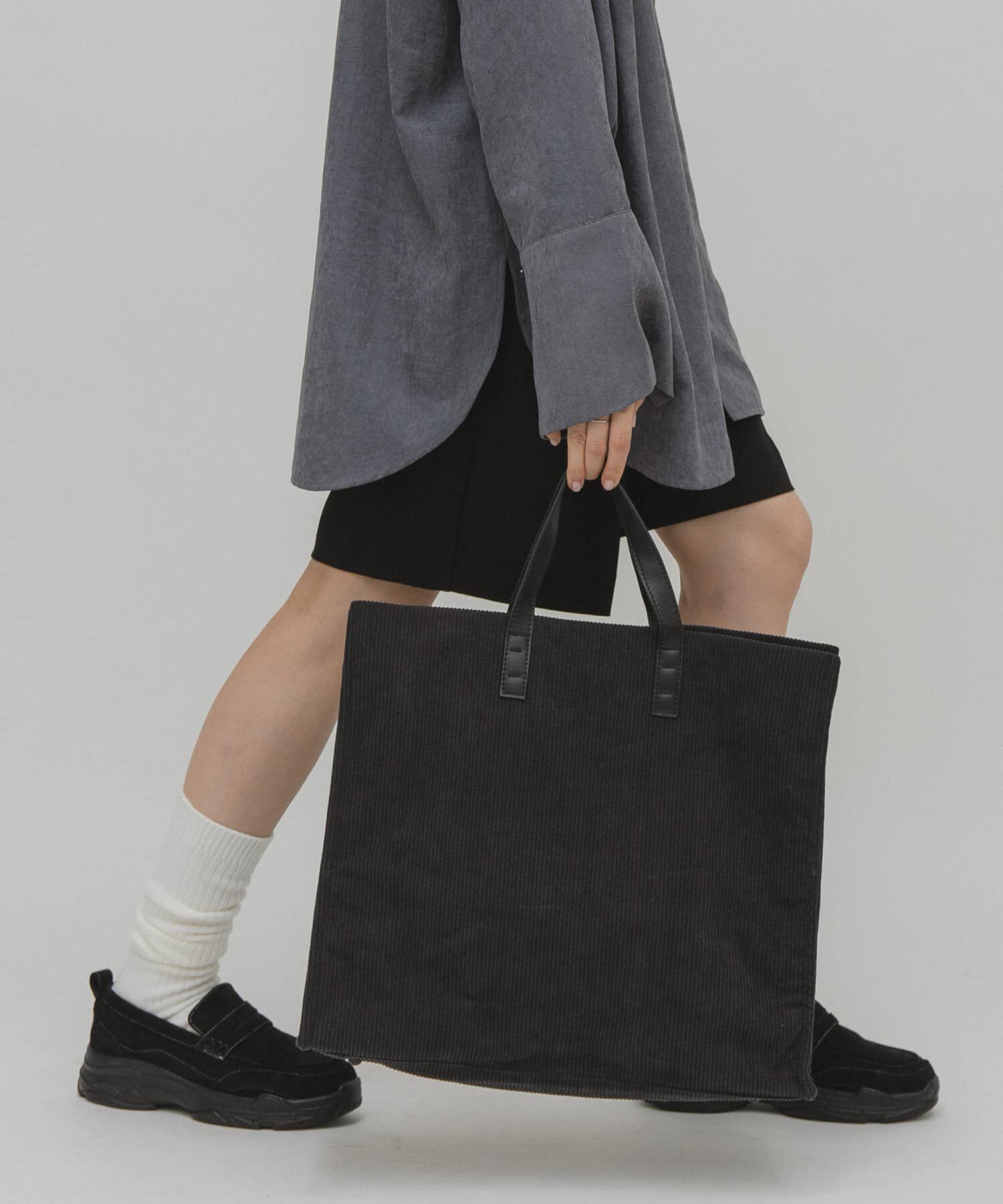 「コーデュロイスクエアビッグBAG」|トートバッグ|