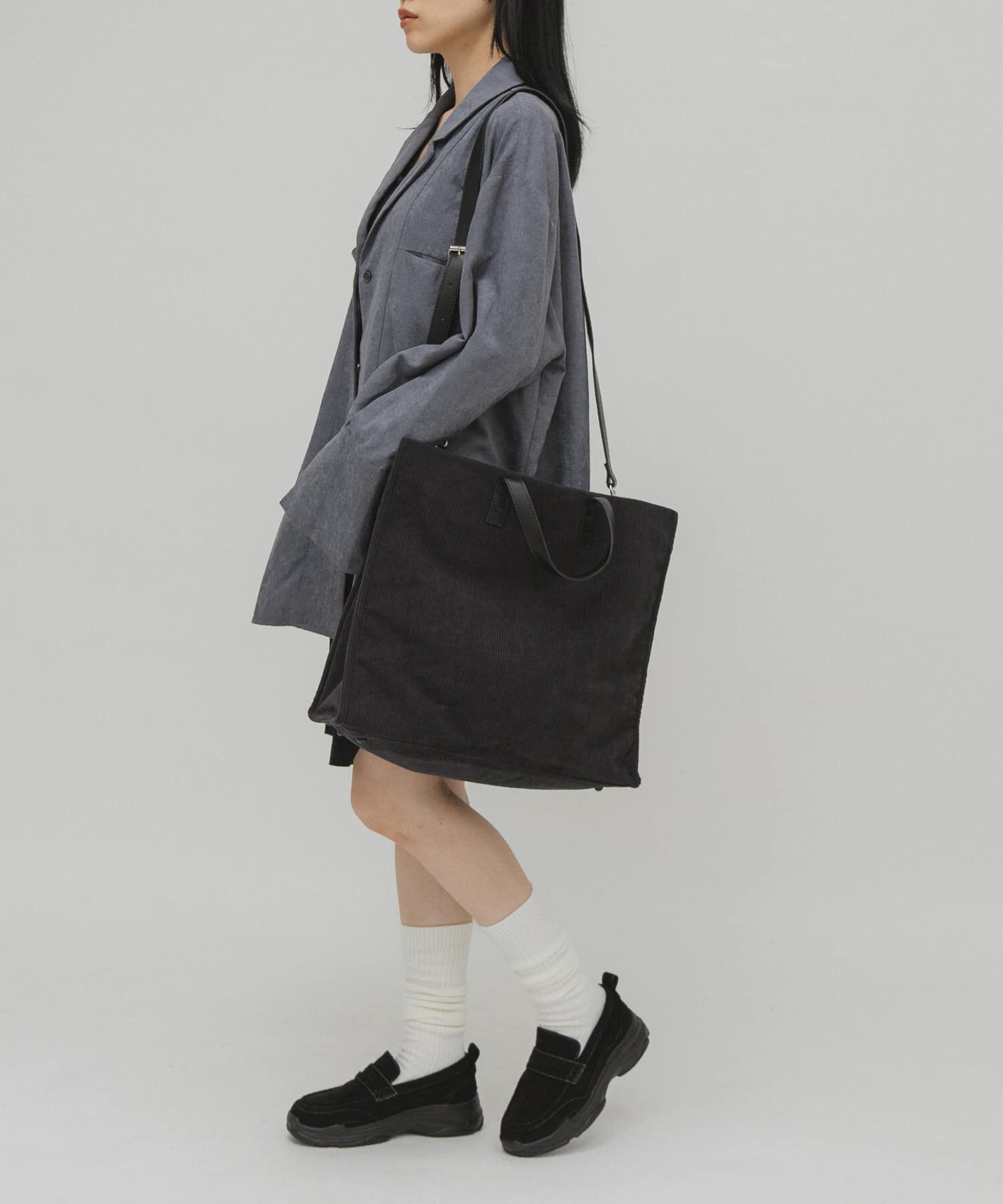  「コーデュロイスクエアビッグBAG」|トートバッグ|