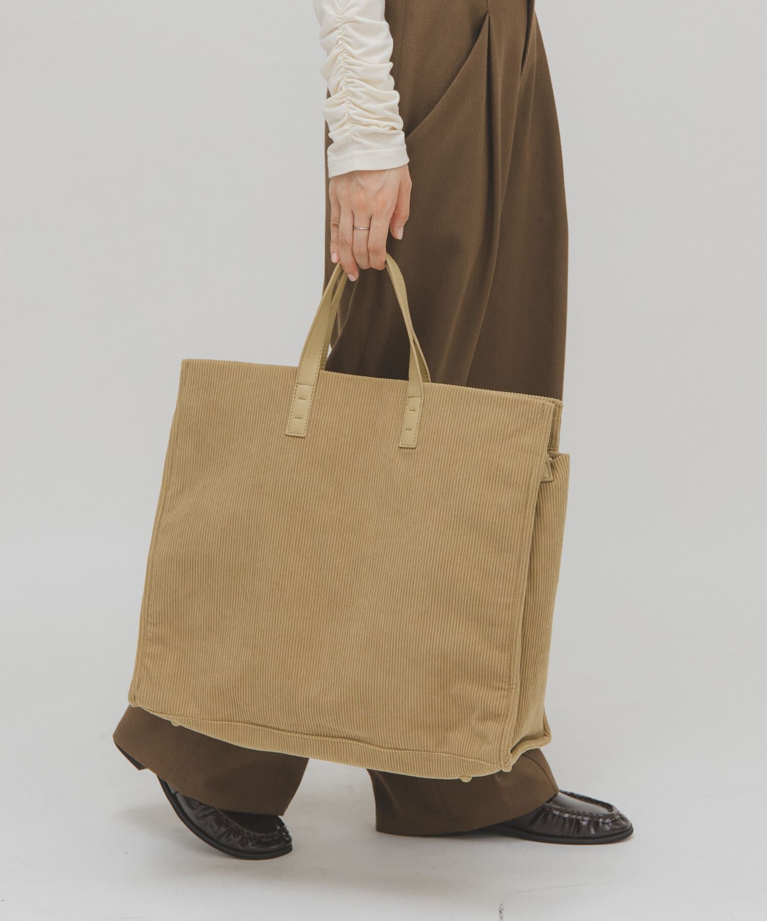  「コーデュロイスクエアビッグBAG」|トートバッグ|