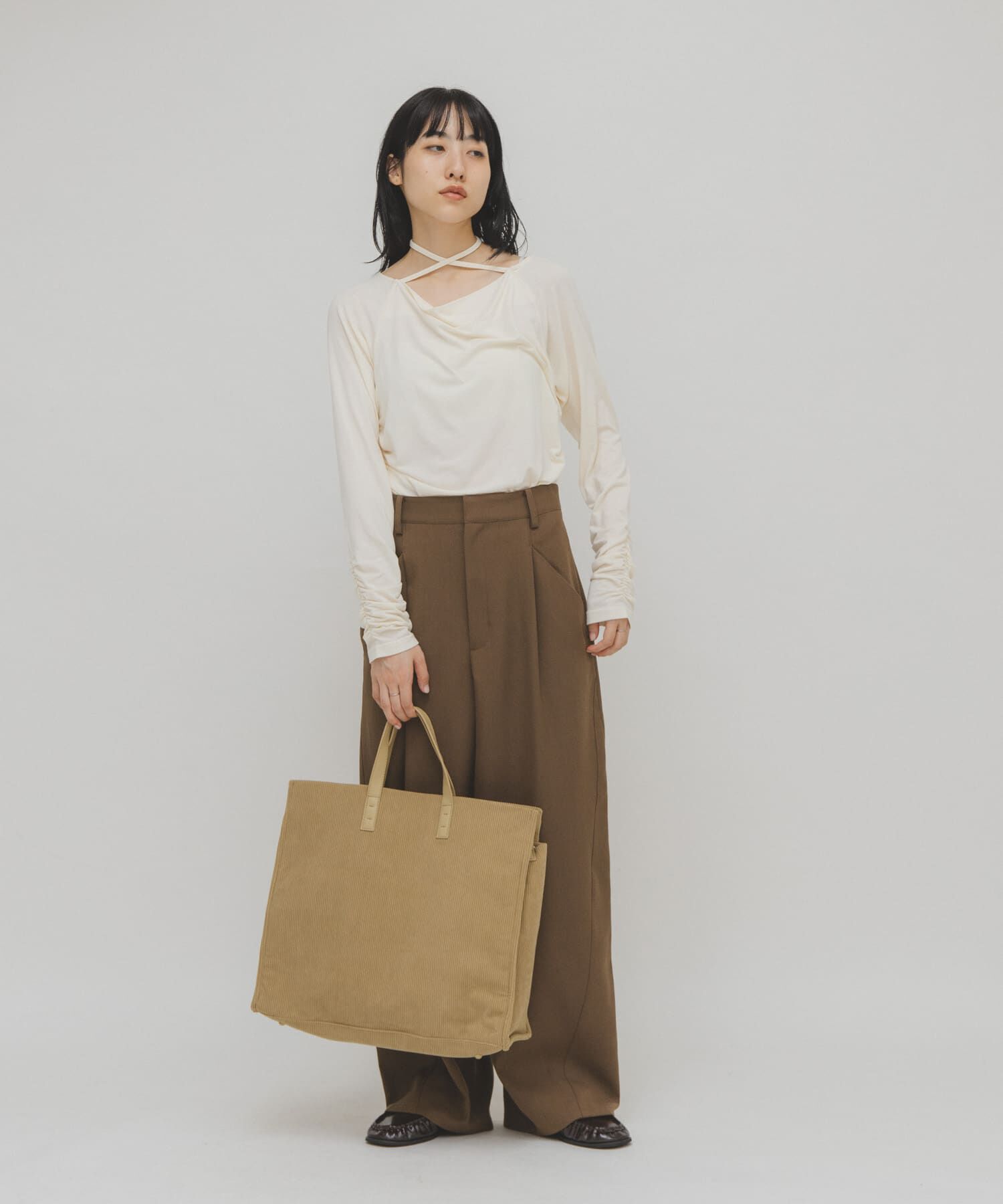  「コーデュロイスクエアビッグBAG」|トートバッグ|