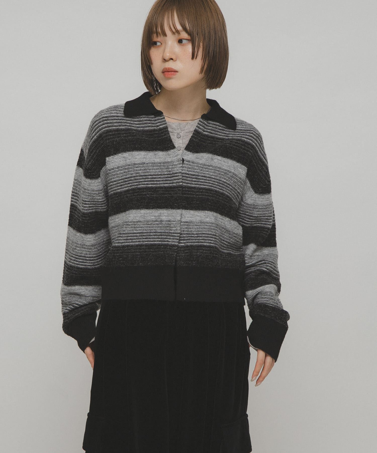  「グラデーションボーダーカーディガン」|カーディガン|