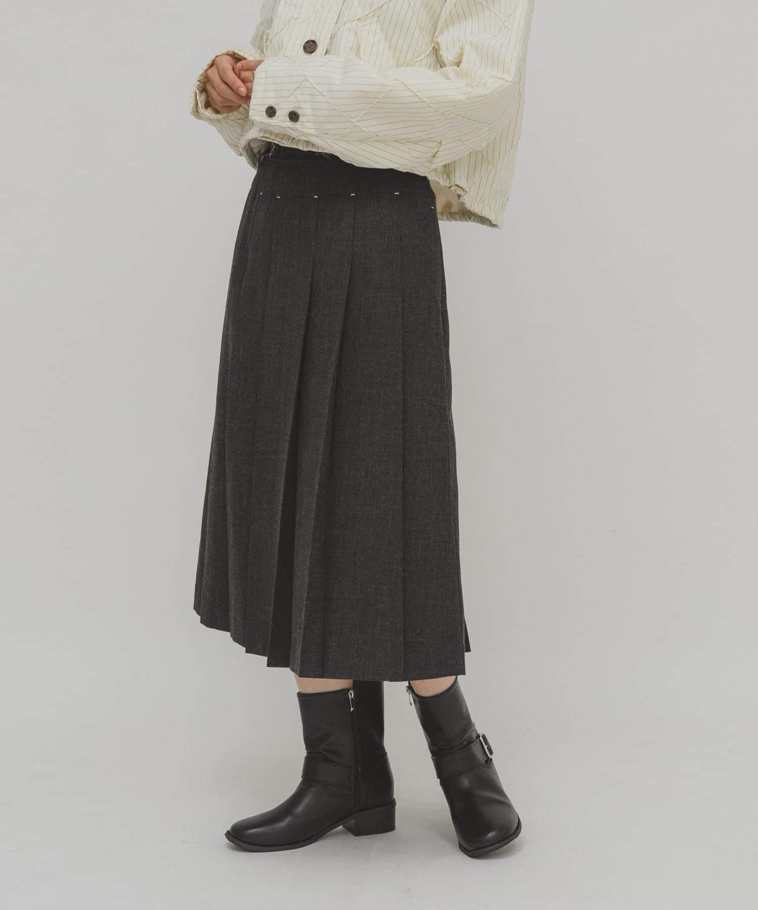  「プリーツミディスカート」|スカート|