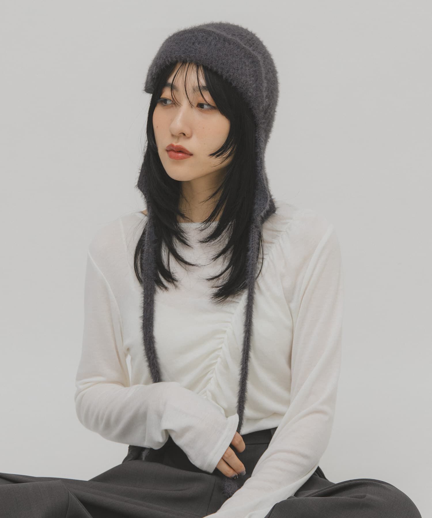  「シャギーフライトニットHAT」|ニット帽|