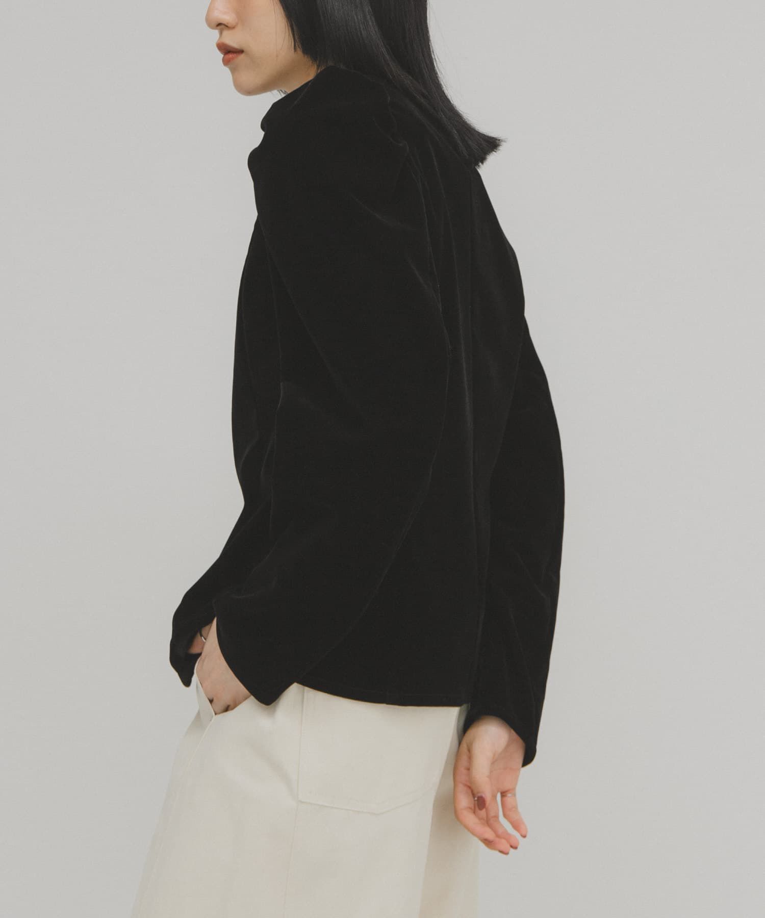  「パフスリーブベロアブラウス」|シャツ・ブラウス|