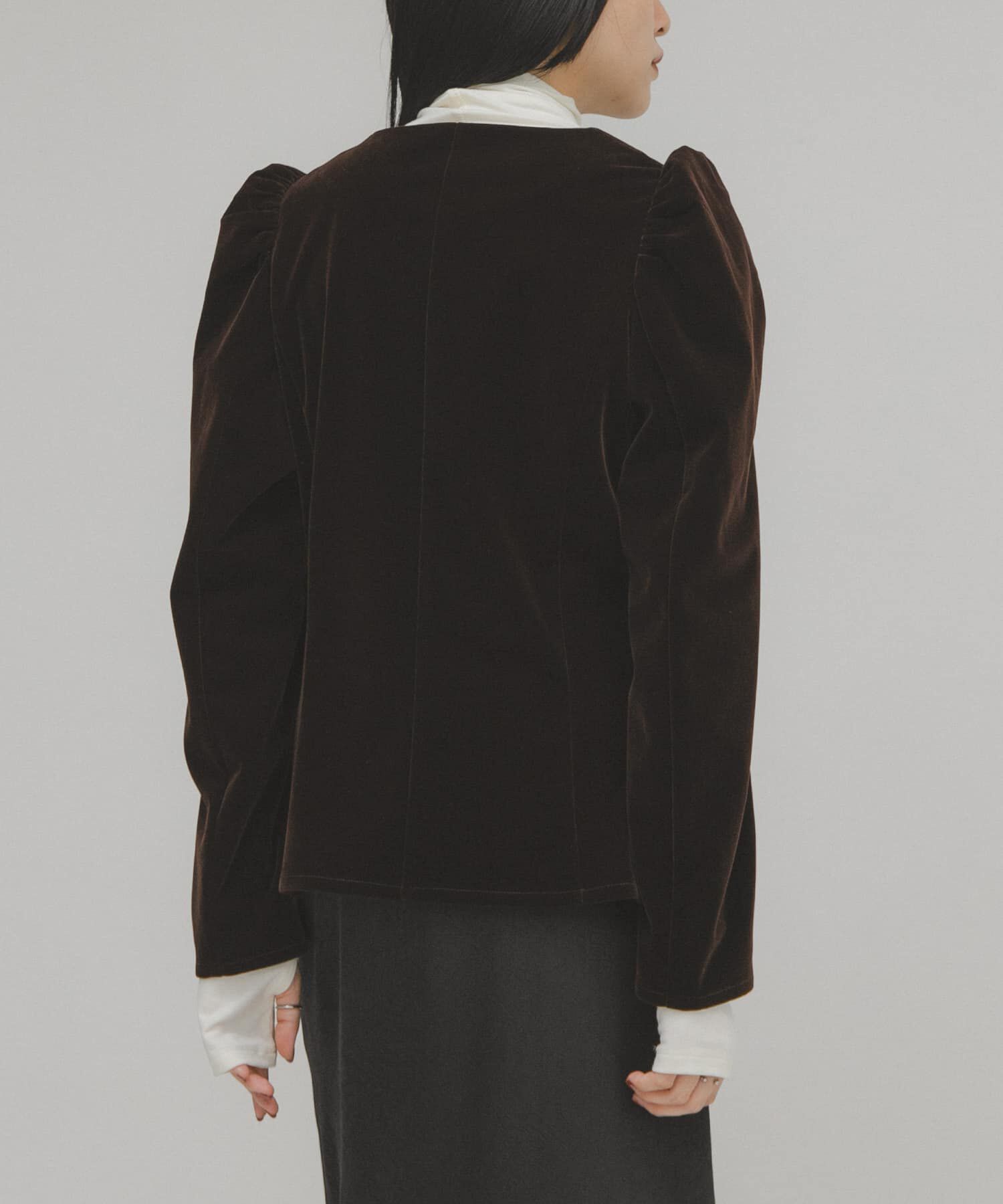  「パフスリーブベロアブラウス」|シャツ・ブラウス|