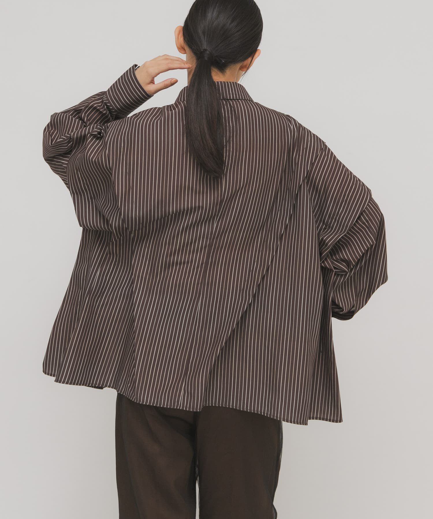  「ランダムタックデザインストライプシャツ」|シャツ・ブラウス|