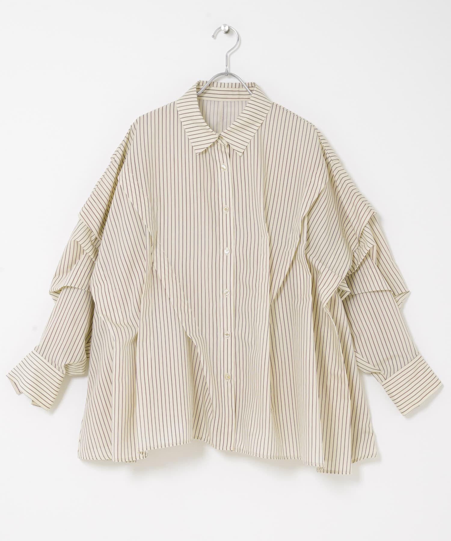  「ランダムタックデザインストライプシャツ」|シャツ・ブラウス|
