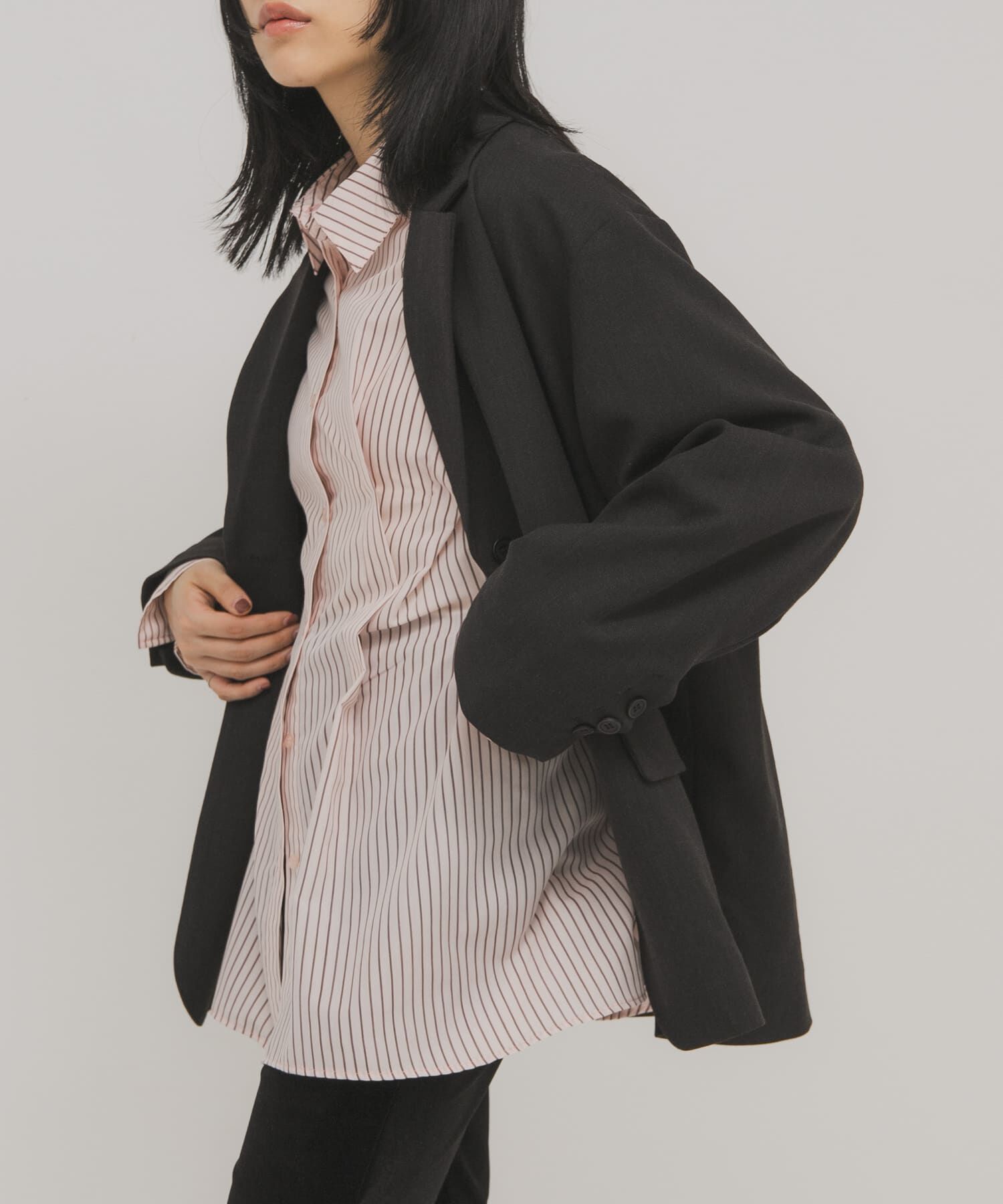  「ランダムタックデザインストライプシャツ」|シャツ・ブラウス|