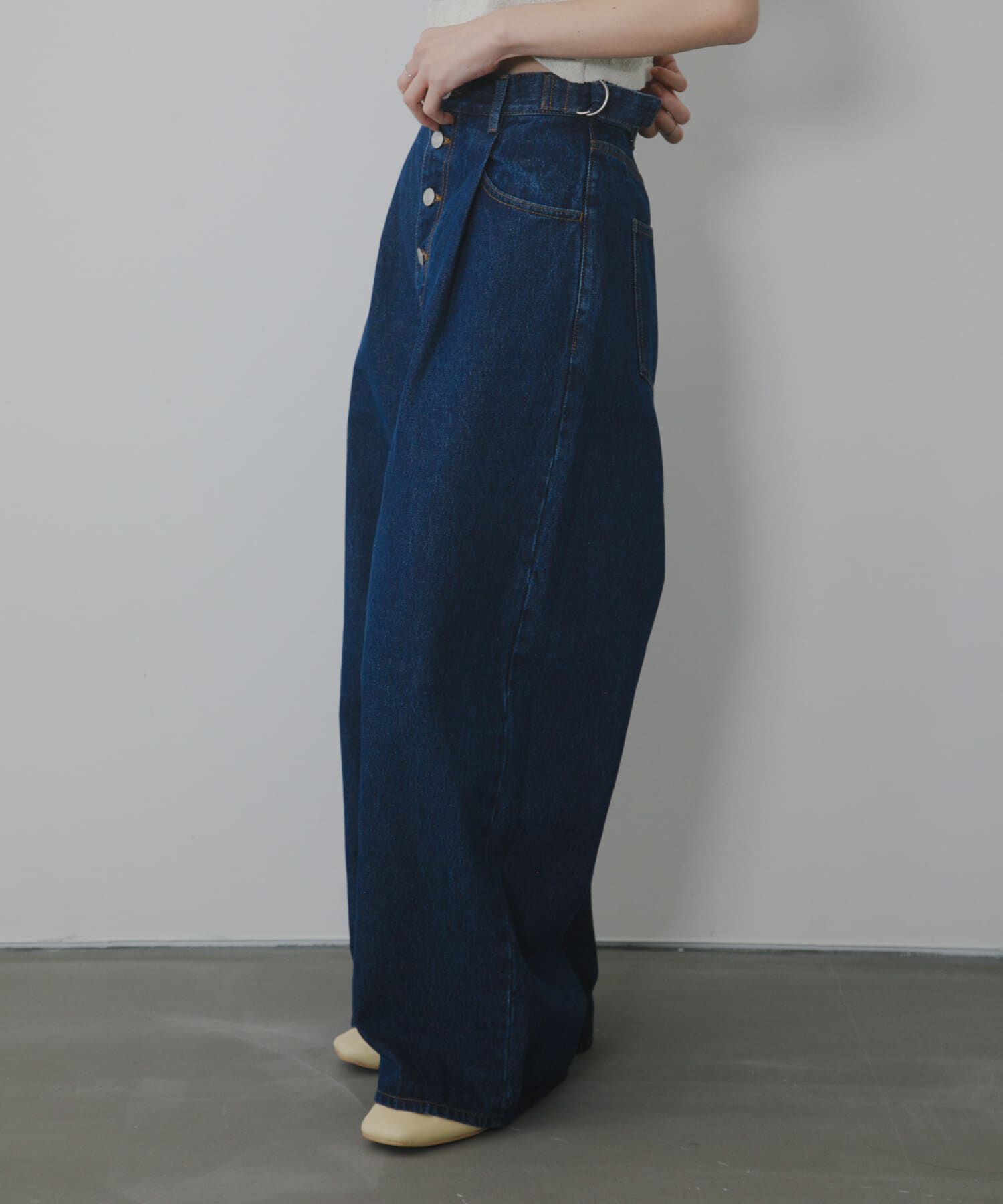  「『3サイズ展開』タックボタンアップデニム」|デニム|