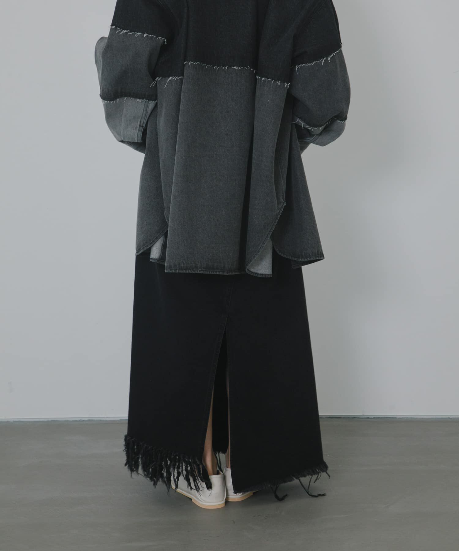  「アシメフリンジデニムスカート」|スカート|