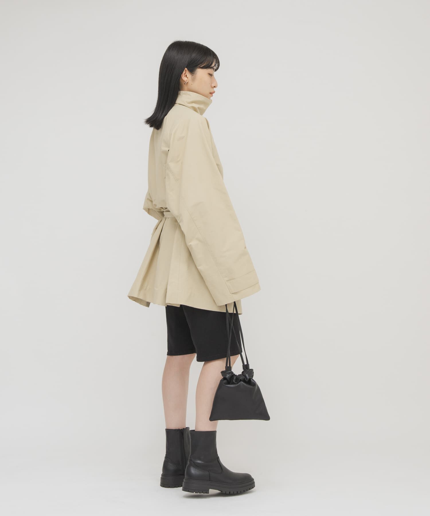  「テントラインBIGミドルコート」|ノーカラーコート|