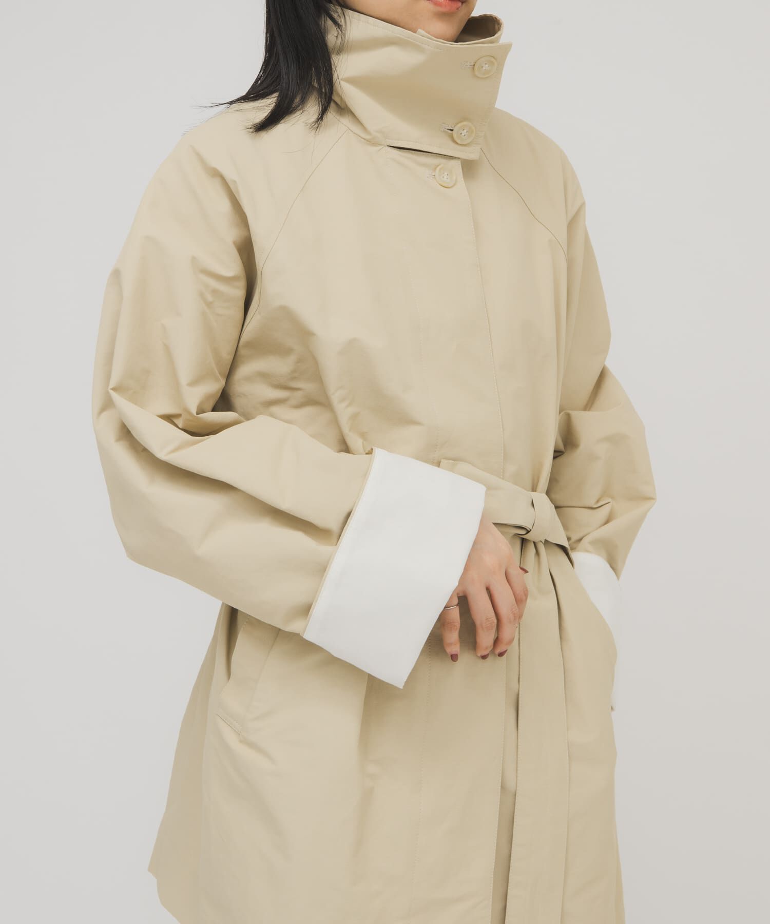  「テントラインBIGミドルコート」|ノーカラーコート|