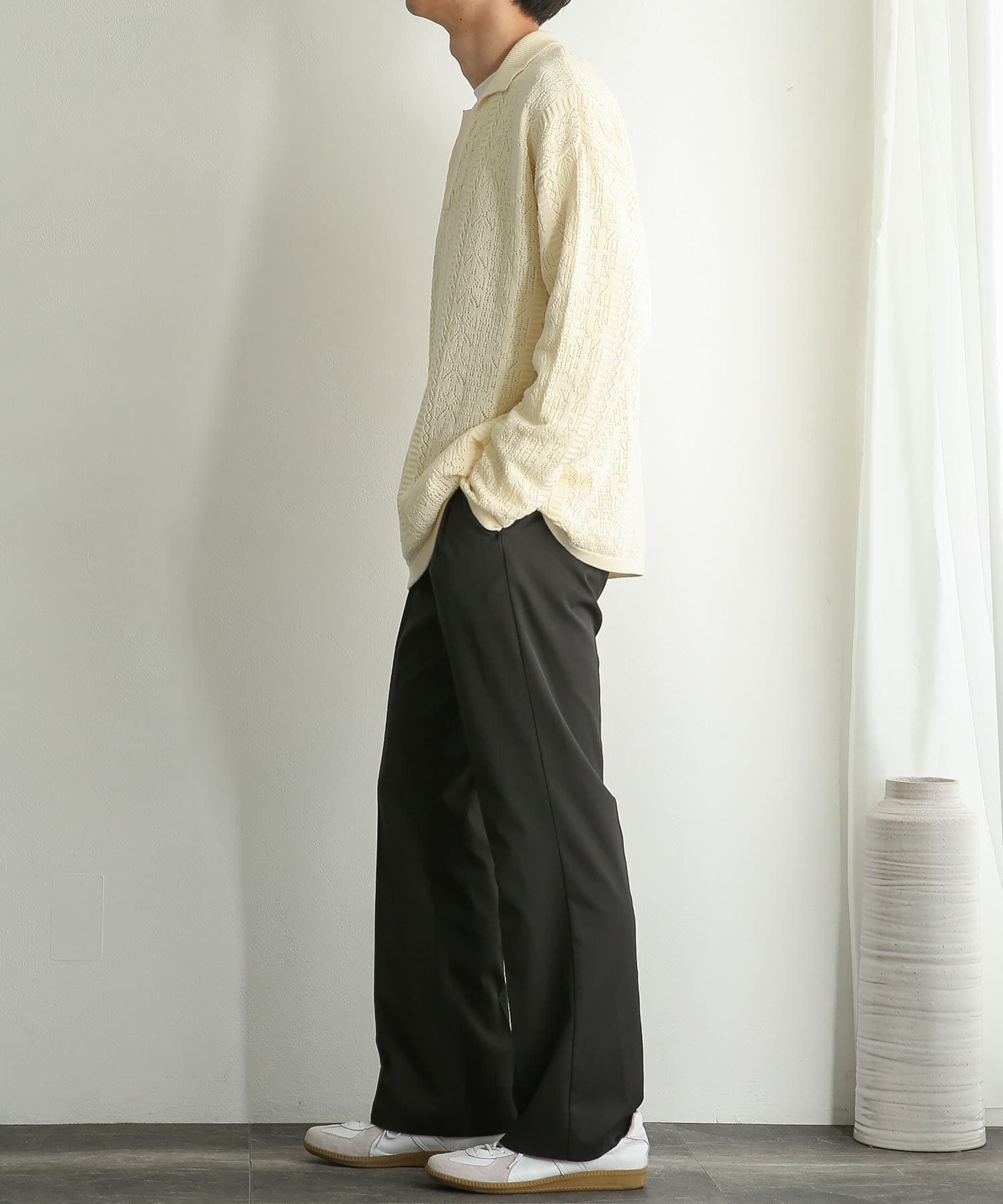 SENSE OF PLACE by URBAN RESEARCH「『ユニセックス』レースアミニットポロシャツ」|ニット・セーター|