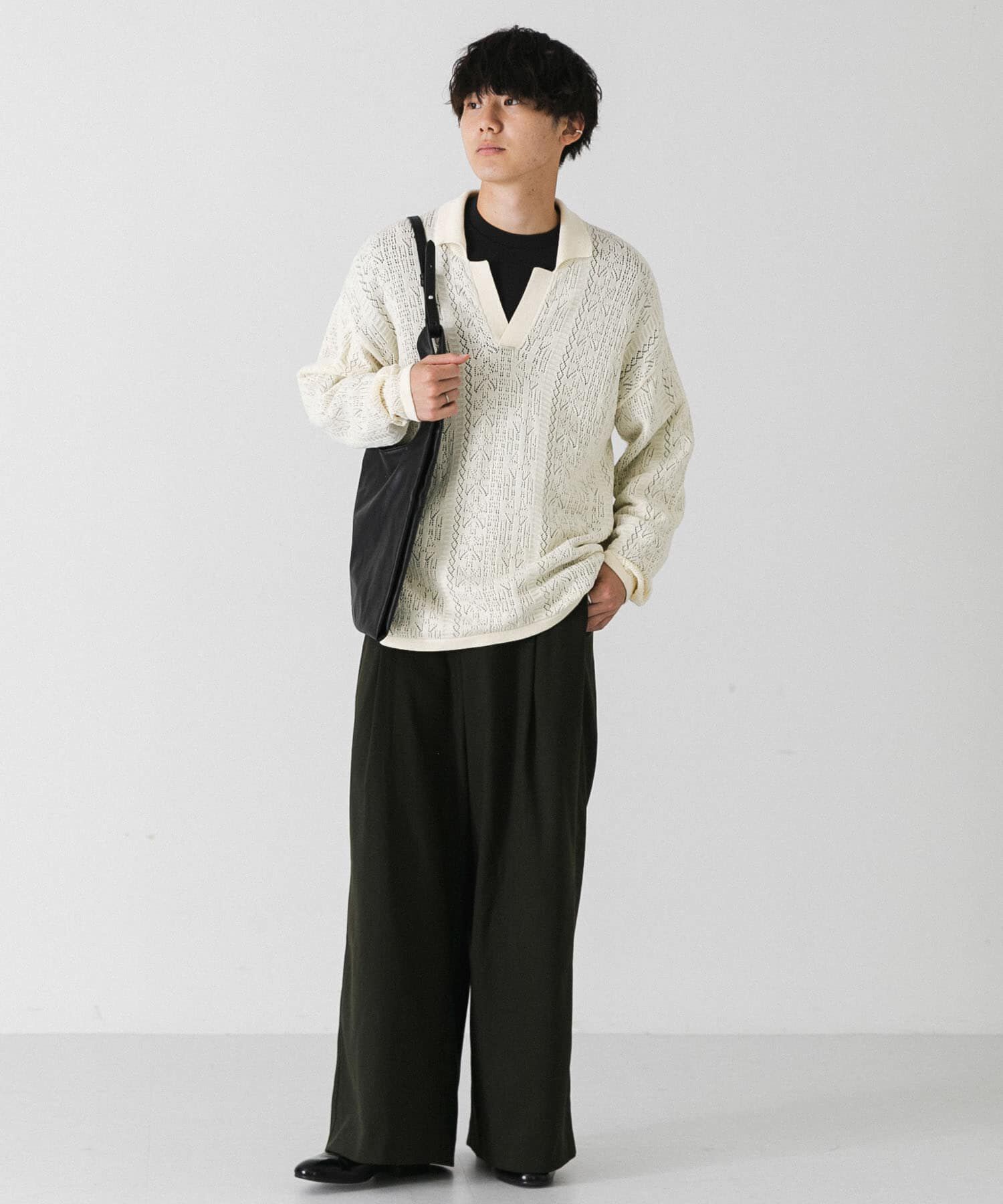 SENSE OF PLACE by URBAN RESEARCH「『ユニセックス』レースアミニットポロシャツ」|ニット・セーター|