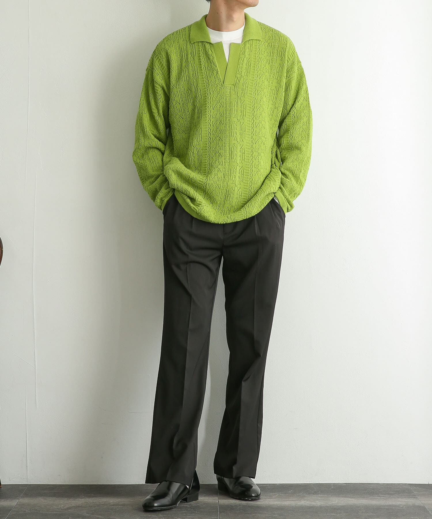 SENSE OF PLACE by URBAN RESEARCH「『ユニセックス』レースアミニットポロシャツ」|ニット・セーター|