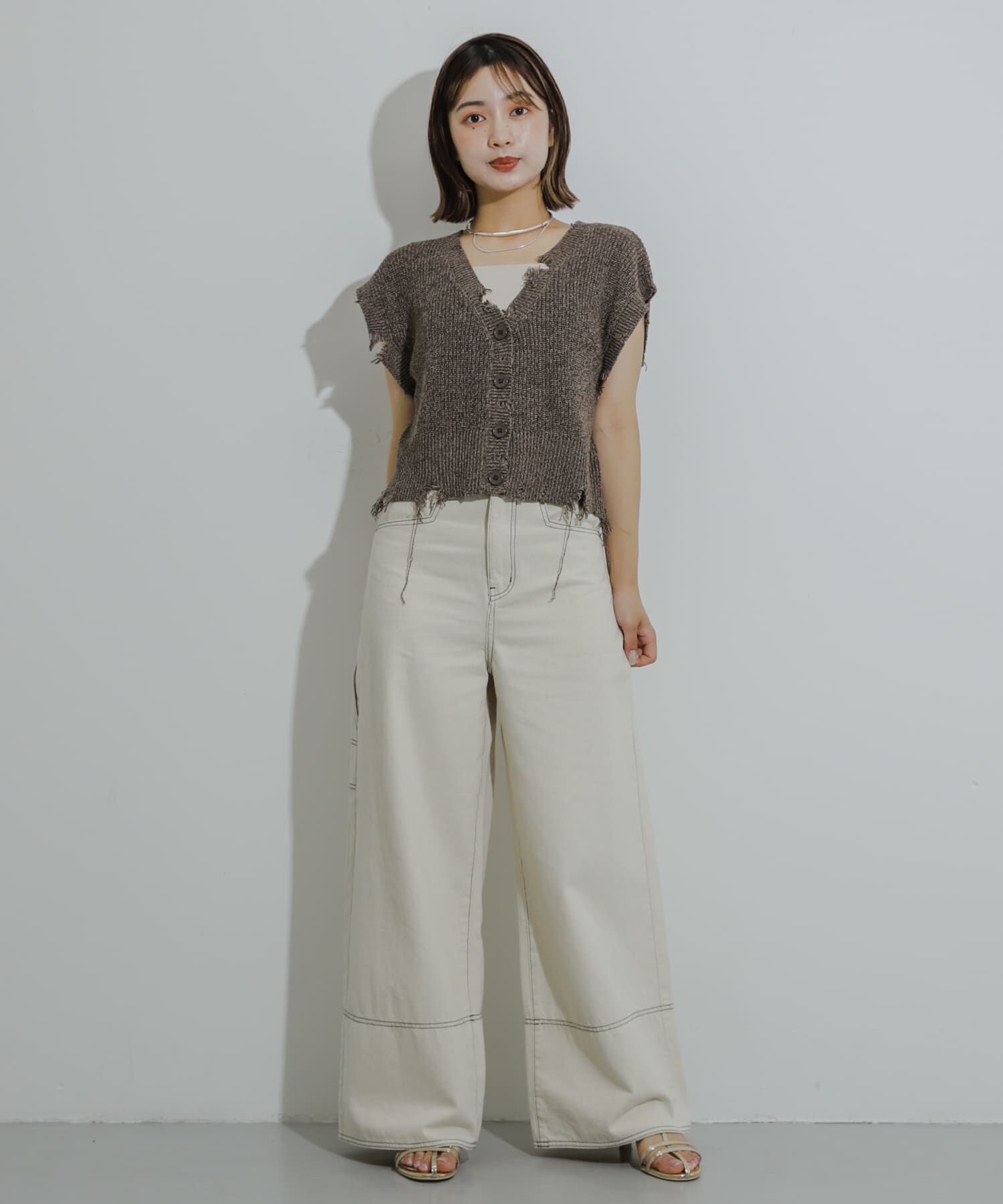 SENSE OF PLACE by URBAN RESEARCH「ダメージニットベスト」|ベスト・ジレ|