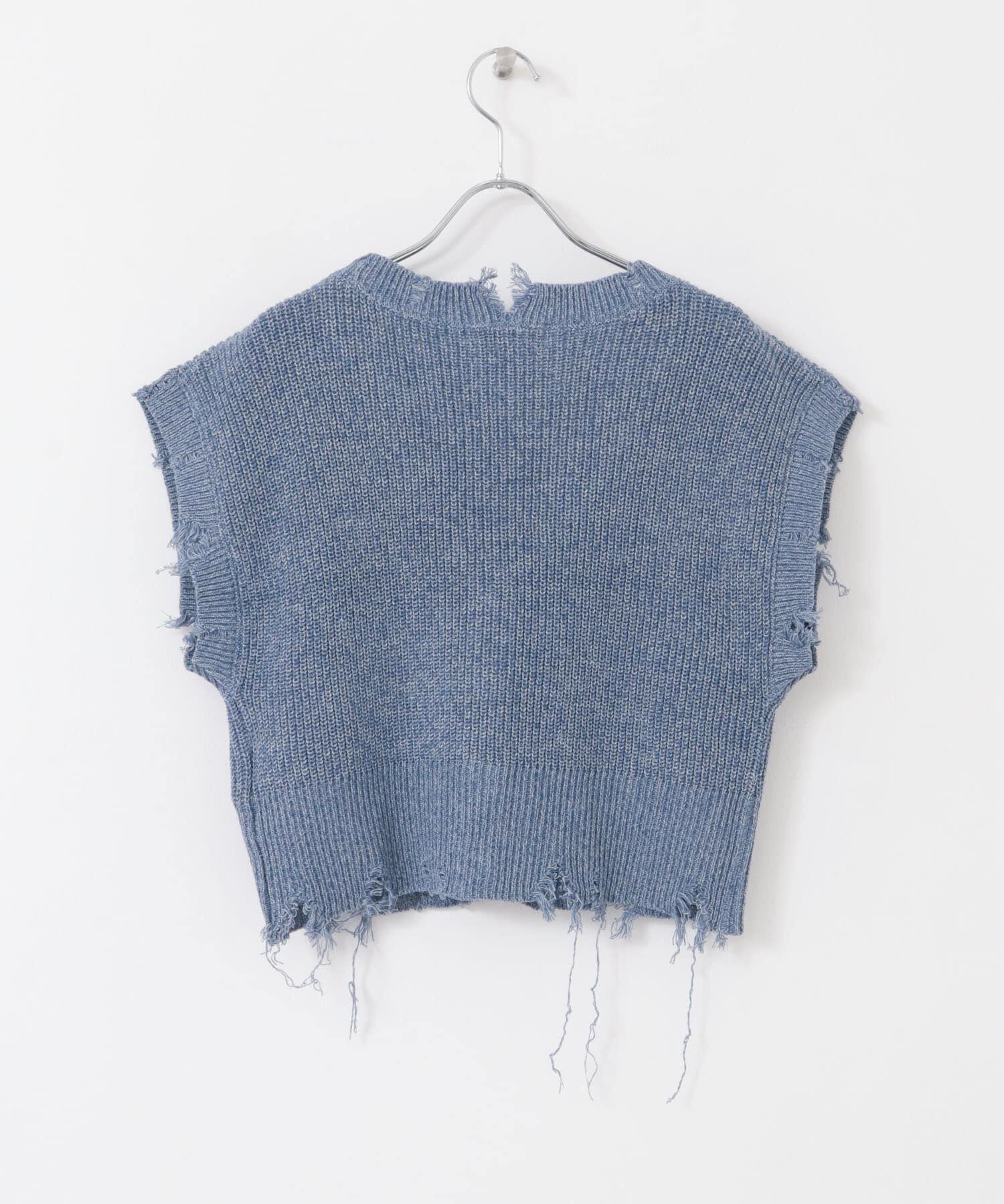 SENSE OF PLACE by URBAN RESEARCH「ダメージニットベスト」|ベスト・ジレ|