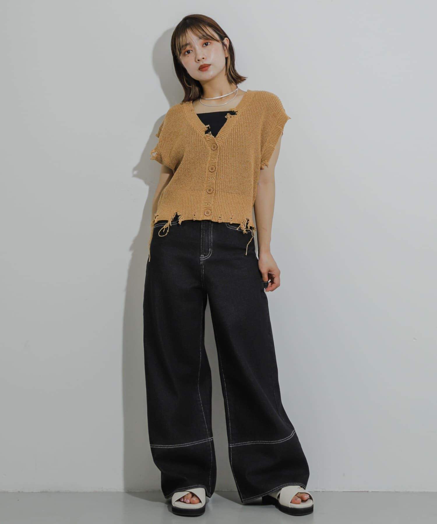 SENSE OF PLACE by URBAN RESEARCH「ダメージニットベスト」|ベスト・ジレ|