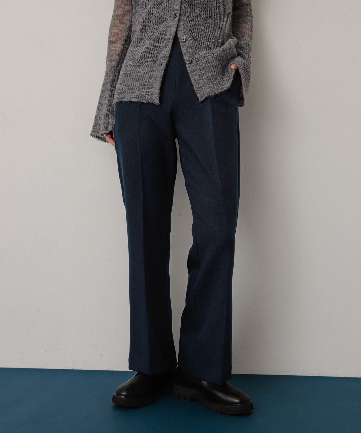 SENSE OF PLACE by URBAN RESEARCH「ウールライクキックフレアパンツ」|その他|ネイビー