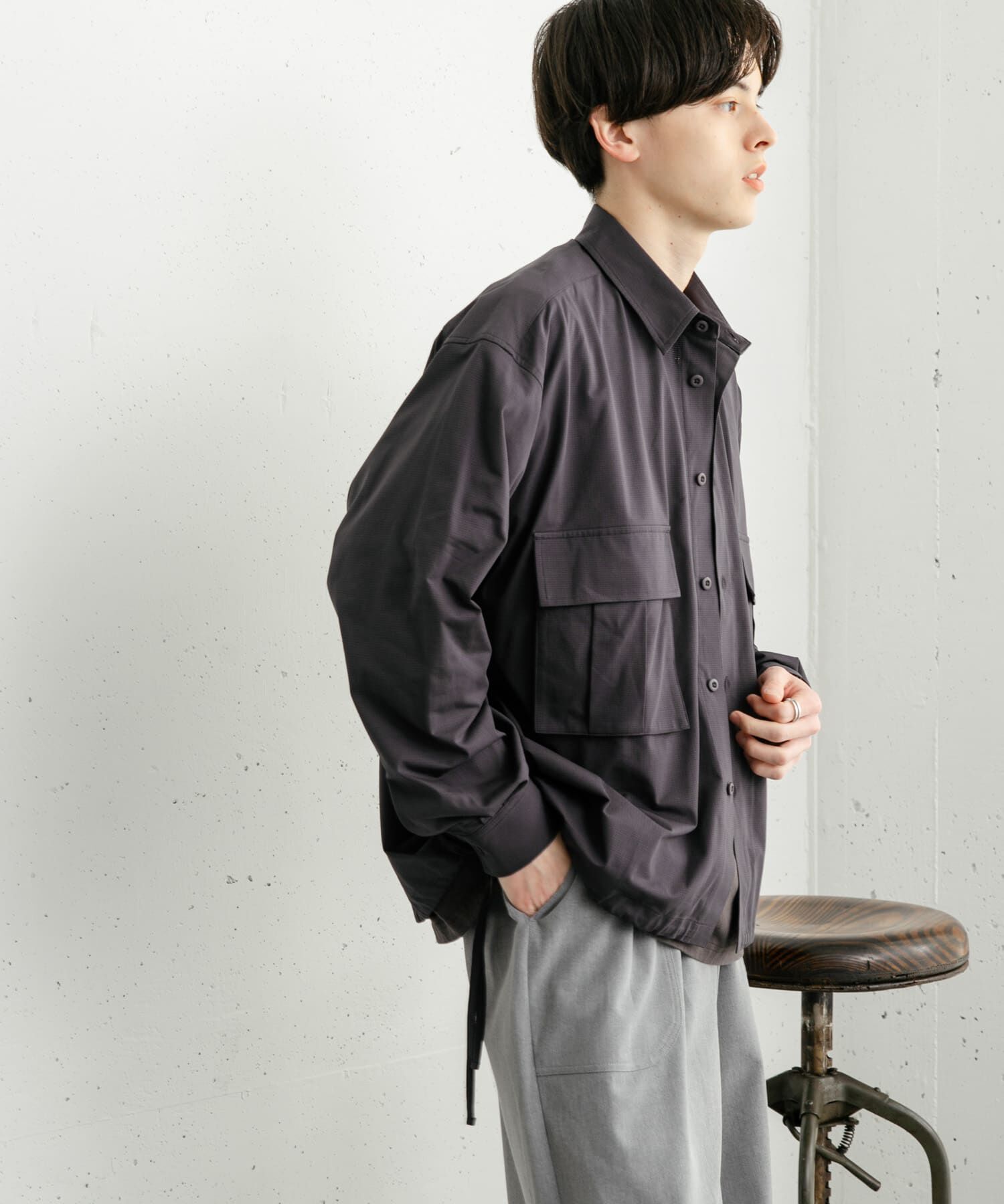 SENSE OF PLACE by URBAN RESEARCH「ドットメッシュダブルポケットロングスリーブシャツ」|シャツ・ブラウス|