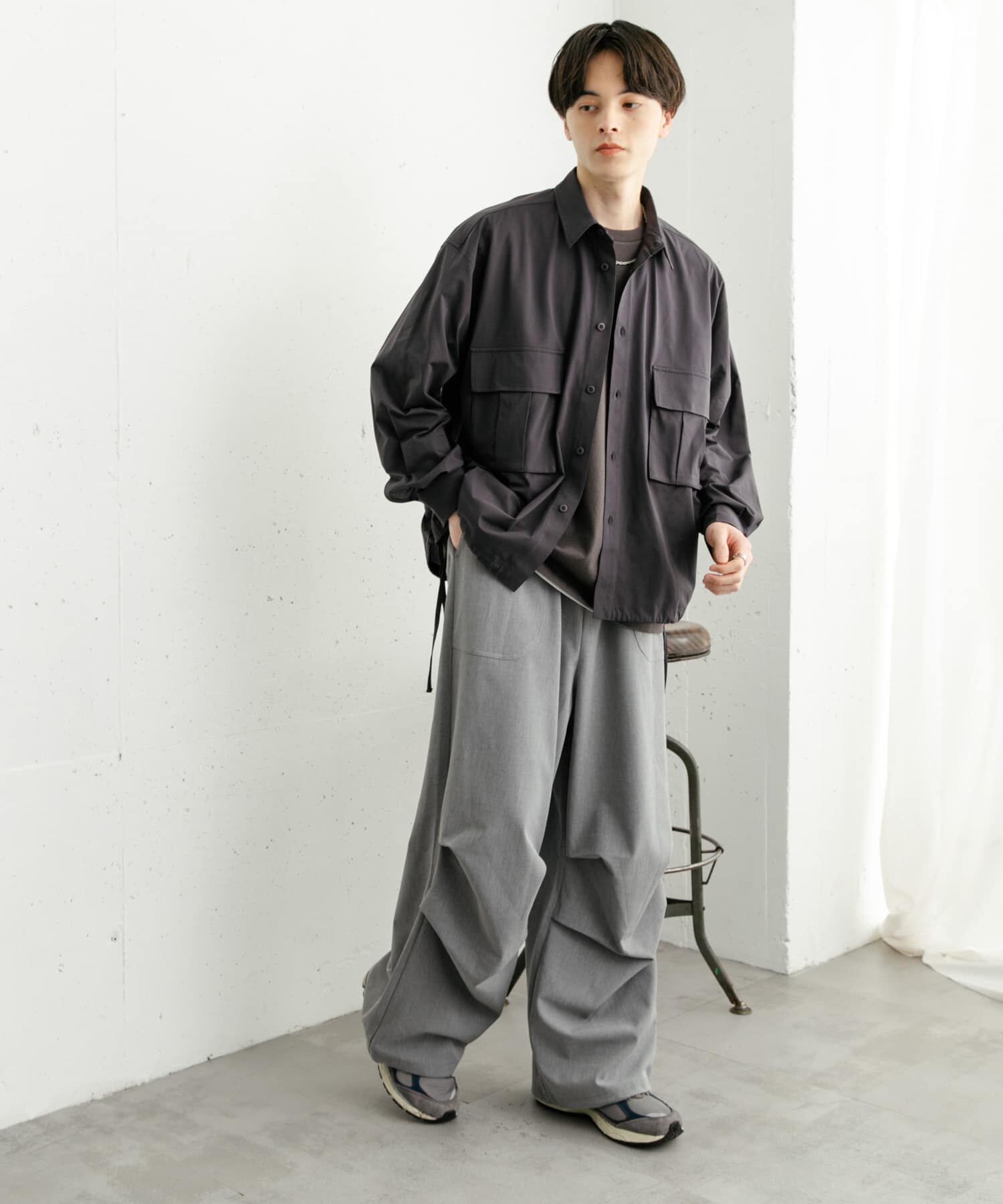 SENSE OF PLACE by URBAN RESEARCH「ドットメッシュダブルポケットロングスリーブシャツ」|シャツ・ブラウス|