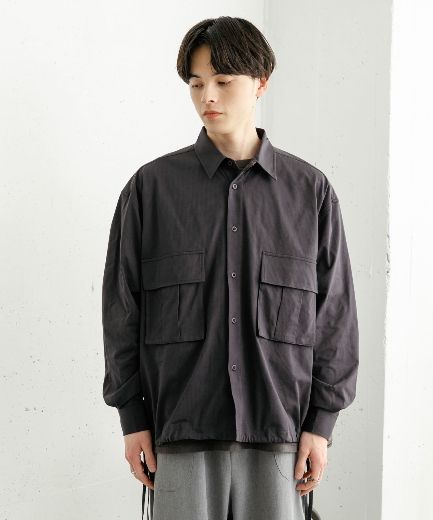 SENSE OF PLACE by URBAN RESEARCH「ドットメッシュダブルポケットロングスリーブシャツ」|シャツ・ブラウス|