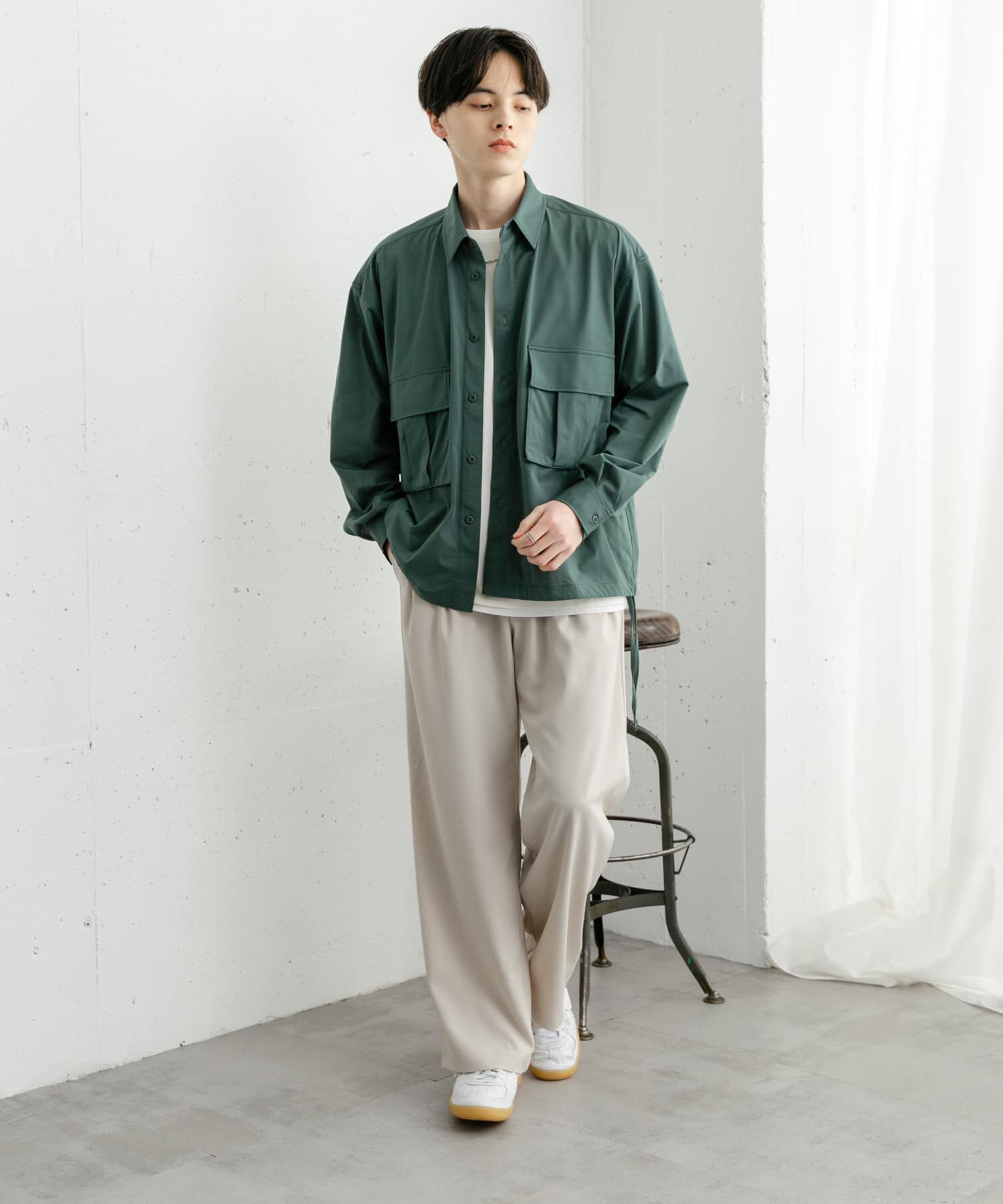 SENSE OF PLACE by URBAN RESEARCH「ドットメッシュダブルポケットロングスリーブシャツ」|シャツ・ブラウス|