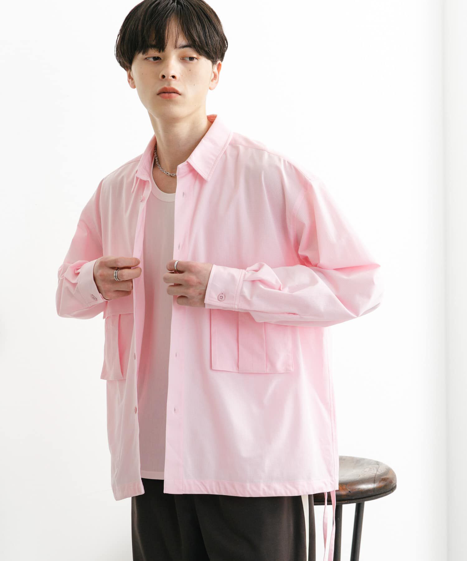 SENSE OF PLACE by URBAN RESEARCH「ドットメッシュダブルポケットロングスリーブシャツ」|シャツ・ブラウス|