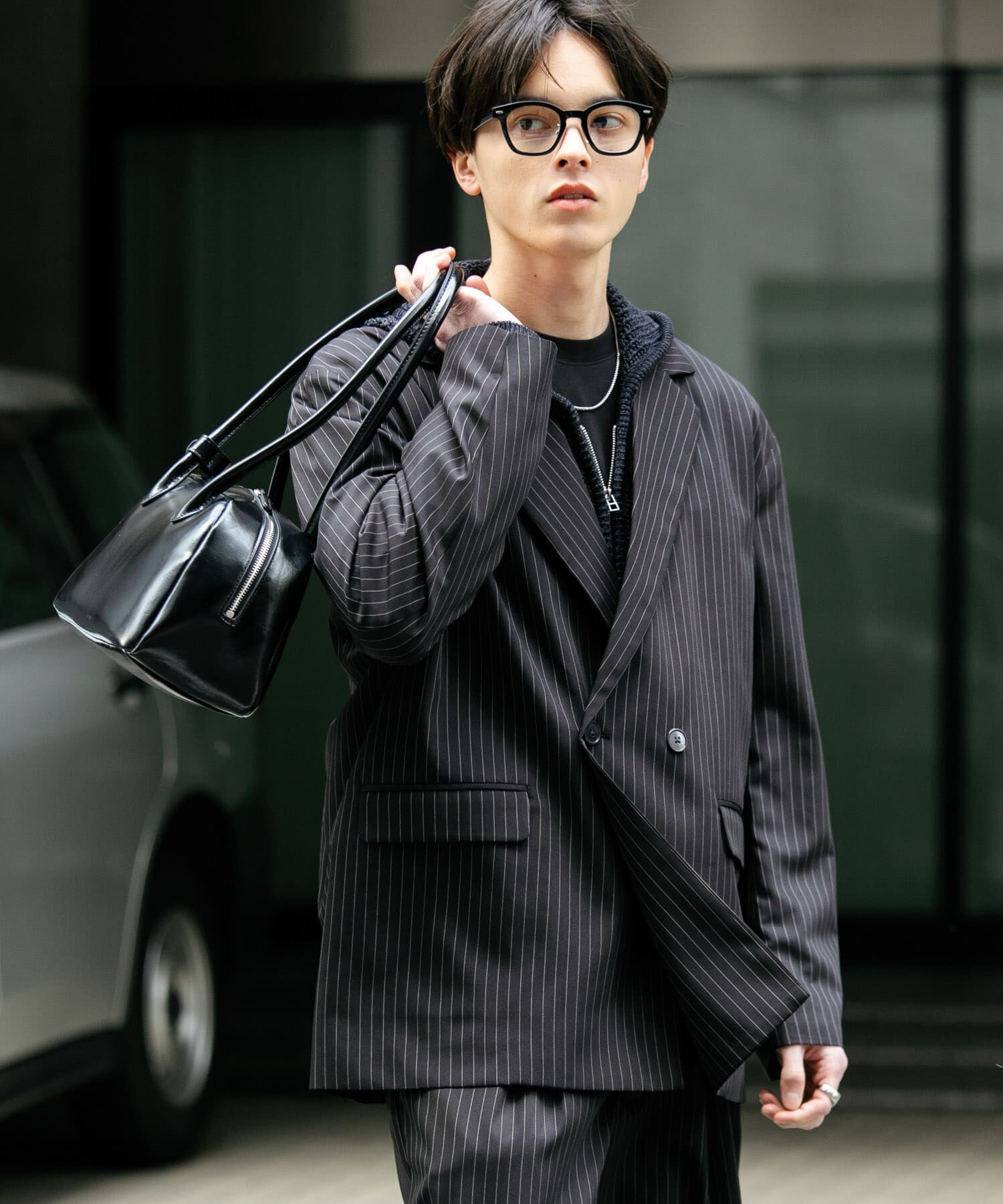 SENSE OF PLACE by URBAN RESEARCH「『セットアップ対応』ピンストライプルーズテーラードジャケット」|その他|ブラック