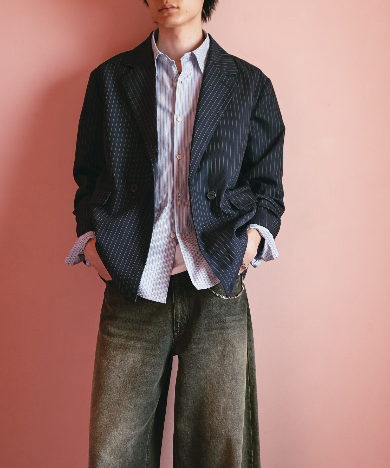 SENSE OF PLACE by URBAN RESEARCH「『セットアップ対応』ピンストライプルーズテーラードジャケット」|その他|