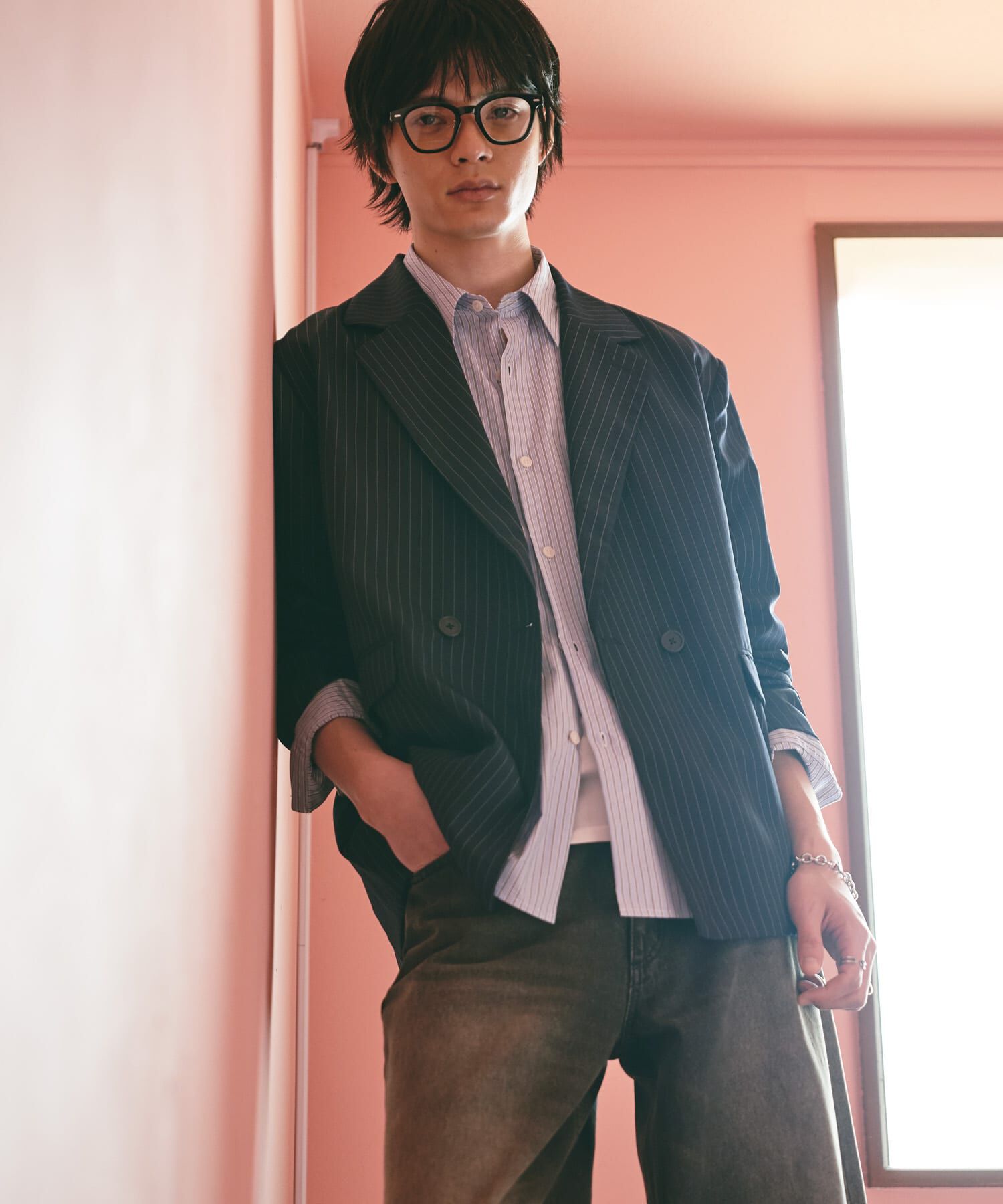 SENSE OF PLACE by URBAN RESEARCH「『セットアップ対応』ピンストライプルーズテーラードジャケット」|その他|