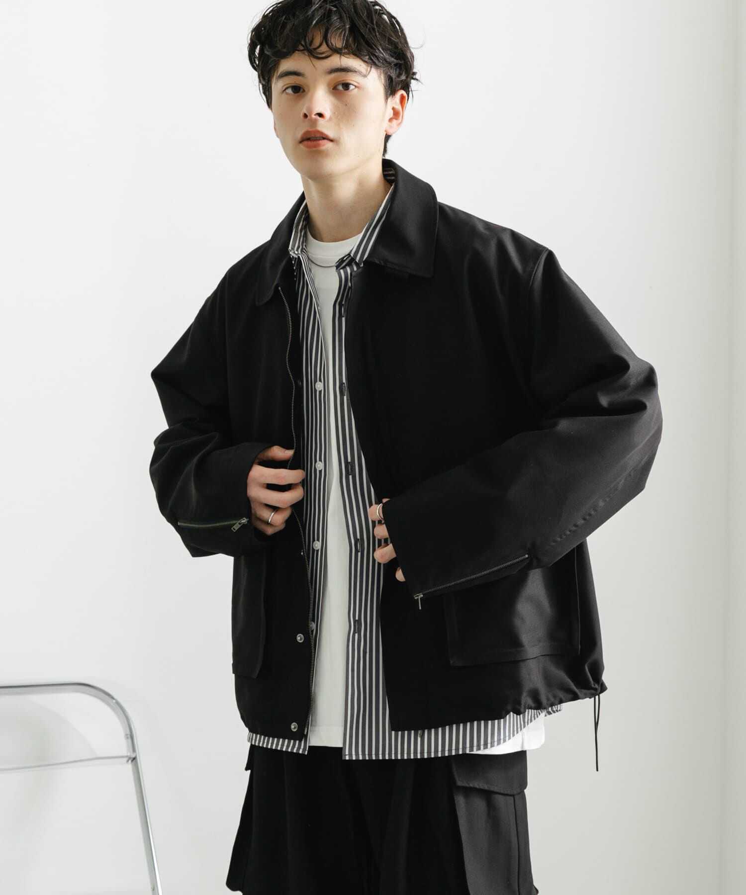 SENSE OF PLACE by URBAN RESEARCH「『セットアップ対応』ダブルポケットドローコードブルゾン」|ブルゾン・スタジャン|