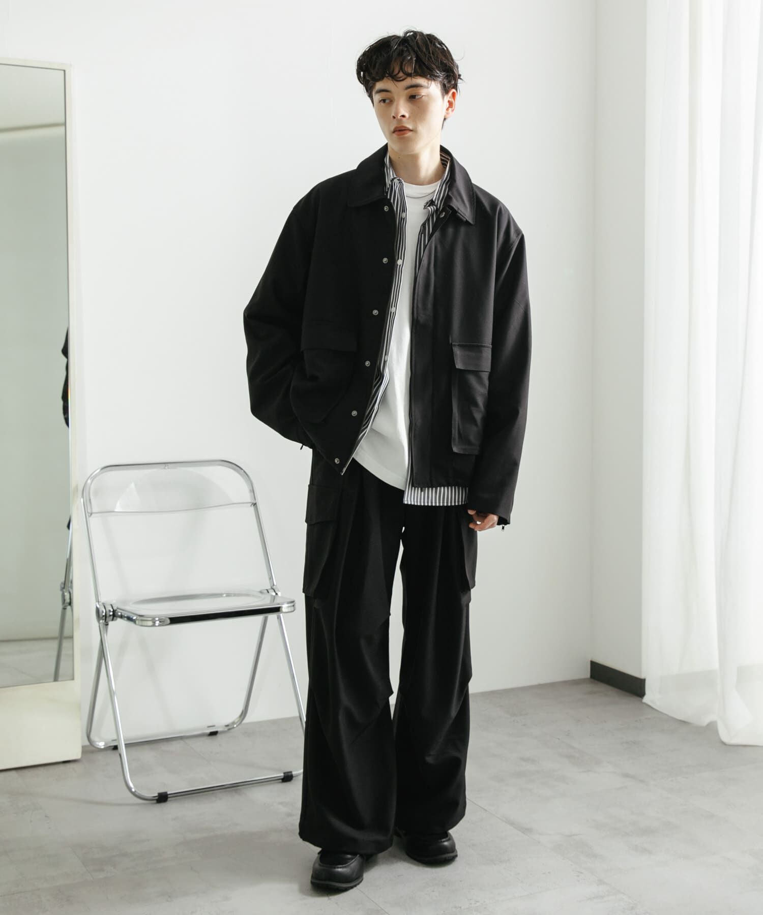 SENSE OF PLACE by URBAN RESEARCH「『セットアップ対応』ダブルポケットドローコードブルゾン」|ブルゾン・スタジャン|