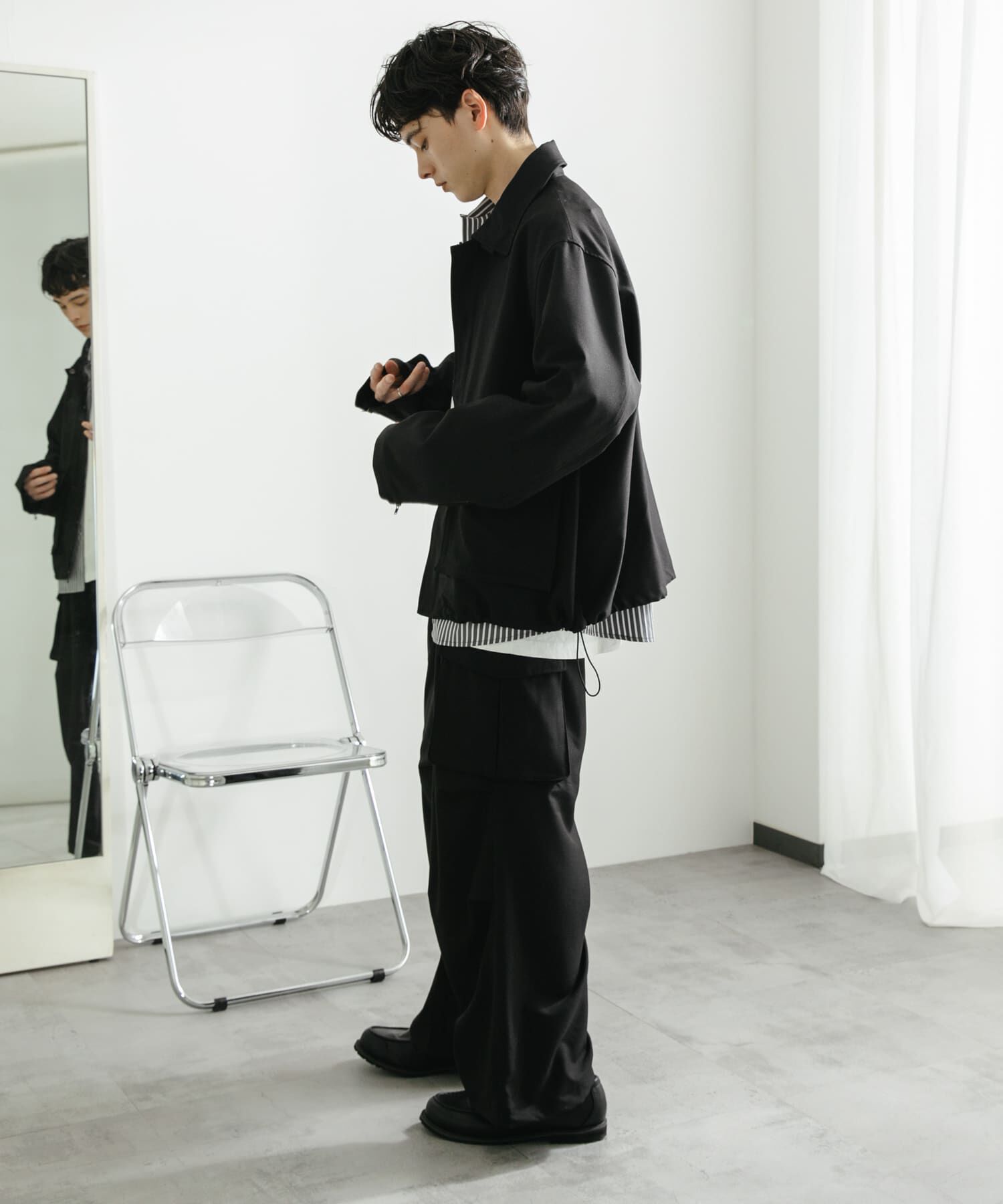 SENSE OF PLACE by URBAN RESEARCH「『セットアップ対応』ダブルポケットドローコードブルゾン」|ブルゾン・スタジャン|