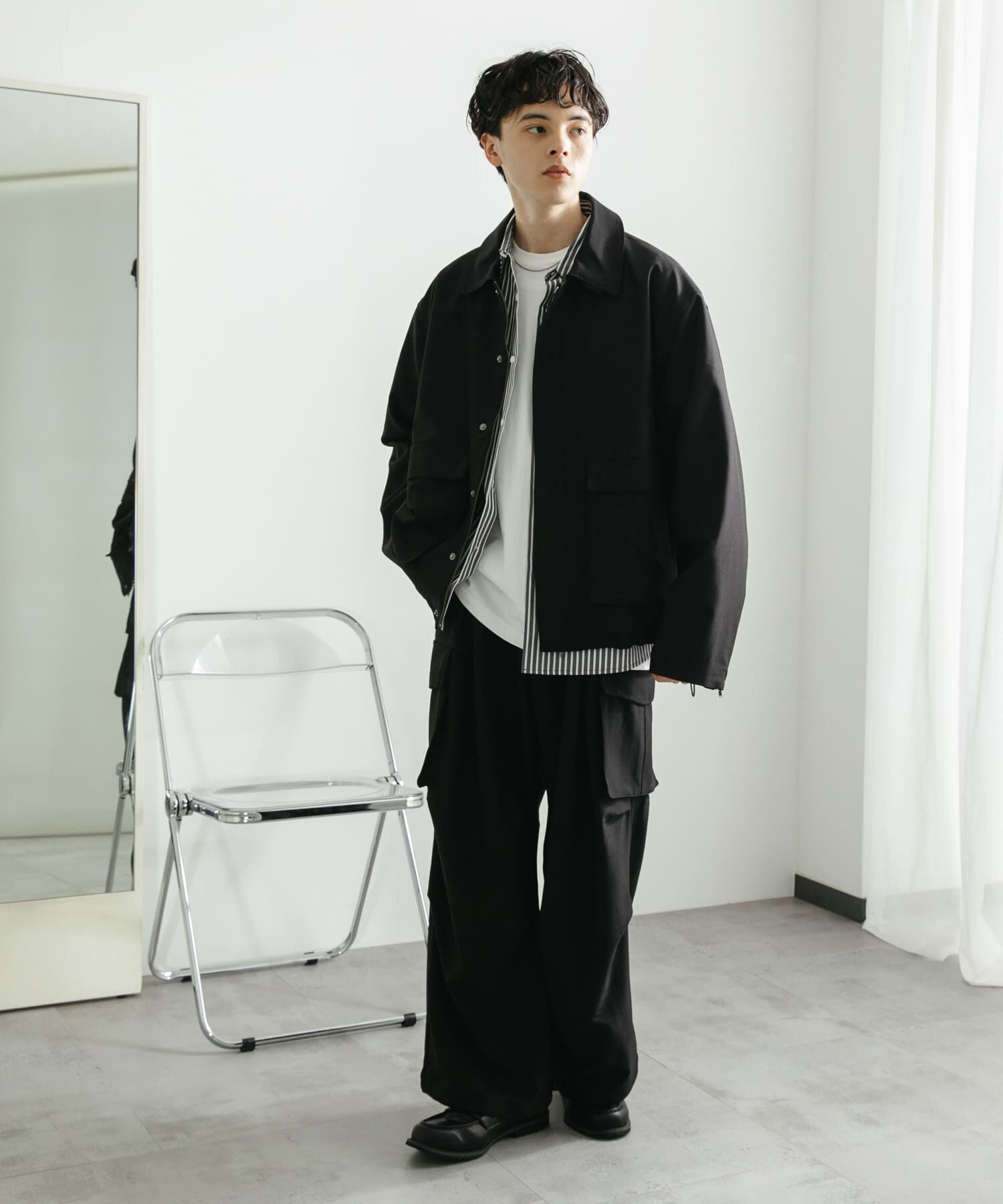 SENSE OF PLACE by URBAN RESEARCH「『セットアップ対応』ダブルポケットドローコードブルゾン」|ブルゾン・スタジャン|