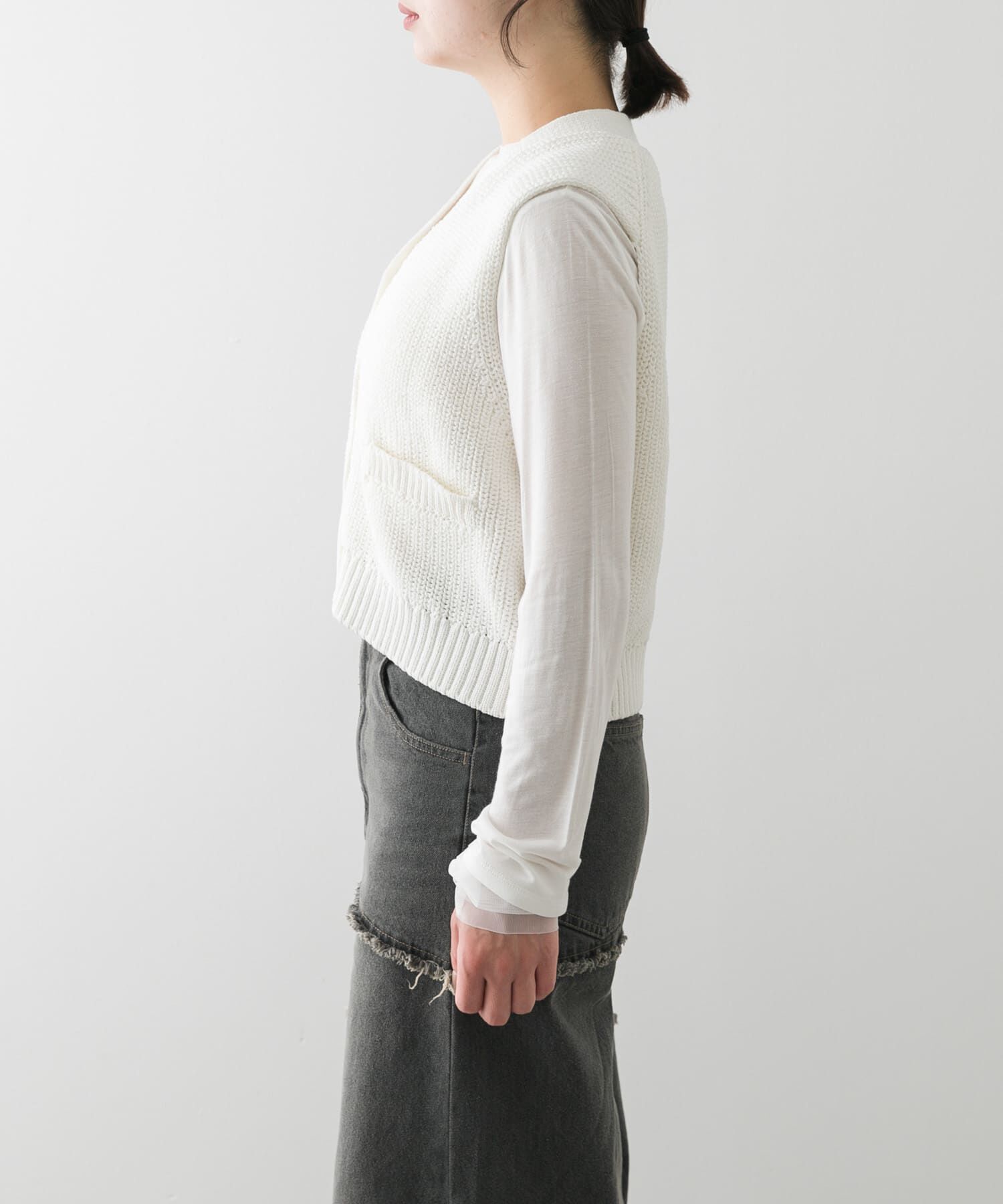 SENSE OF PLACE by URBAN RESEARCH「クロップドニットベスト」|ベスト・ジレ|