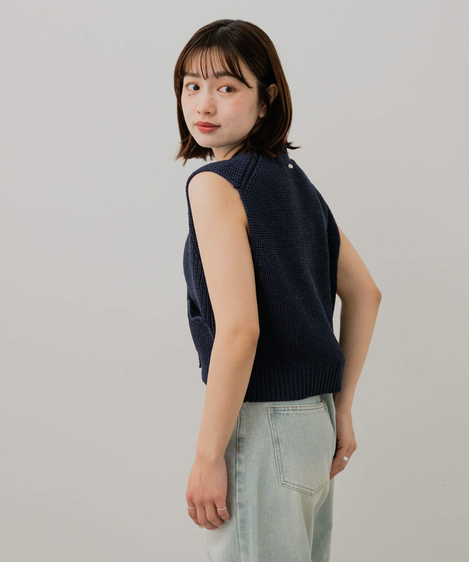 SENSE OF PLACE by URBAN RESEARCH「クロップドニットベスト」|ベスト・ジレ|