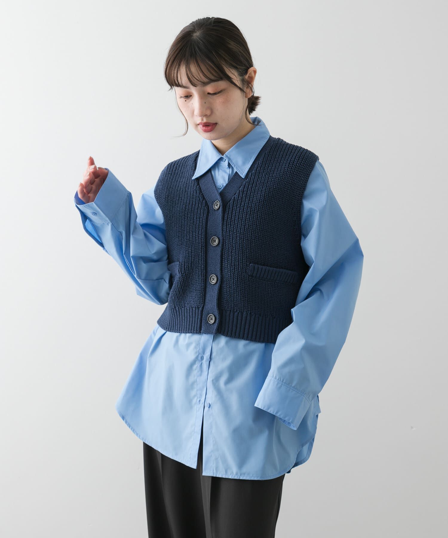 SENSE OF PLACE by URBAN RESEARCH「クロップドニットベスト」|ベスト・ジレ|