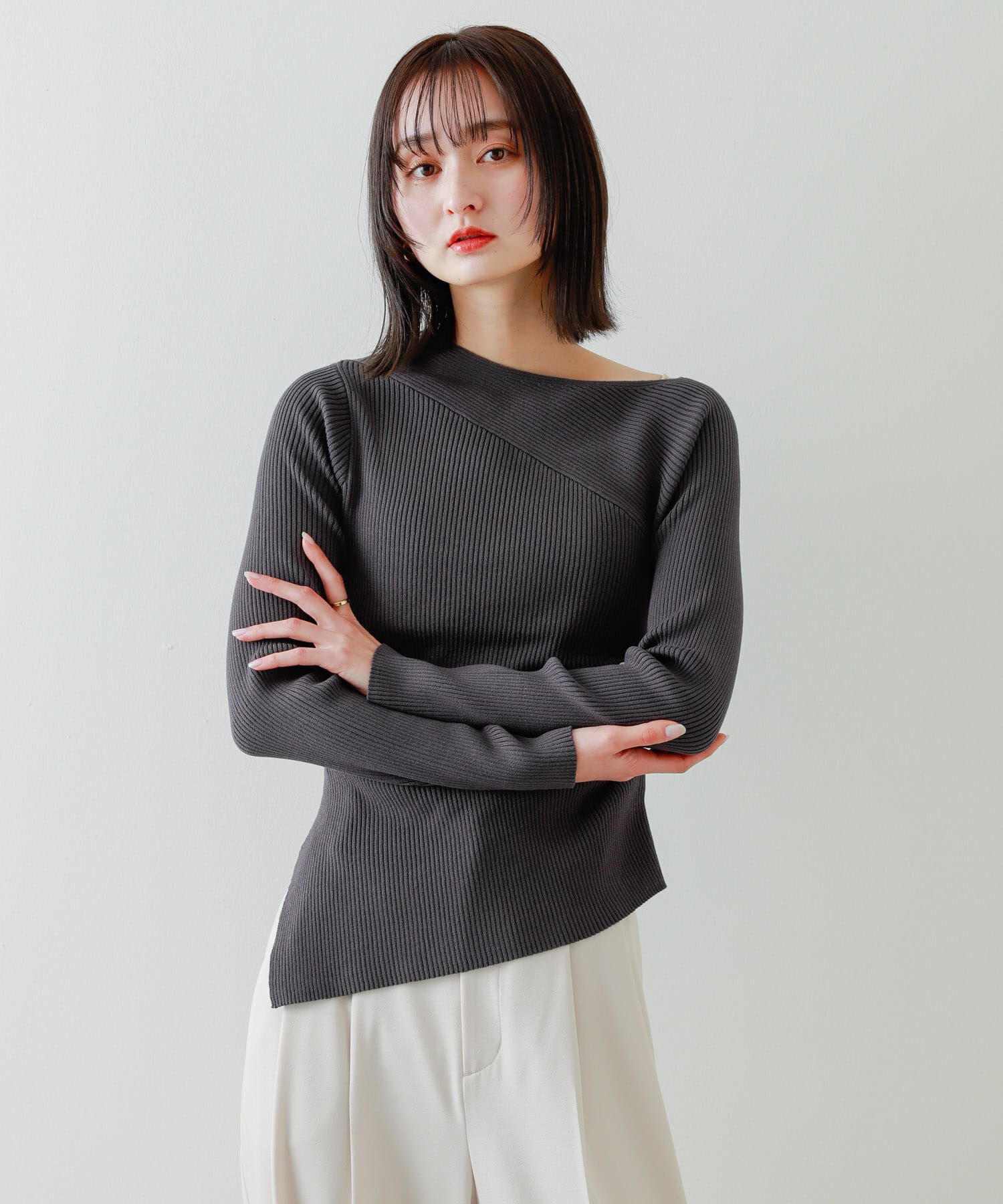 SENSE OF PLACE by URBAN RESEARCH「アシメデザインセーター」|ニット・セーター|