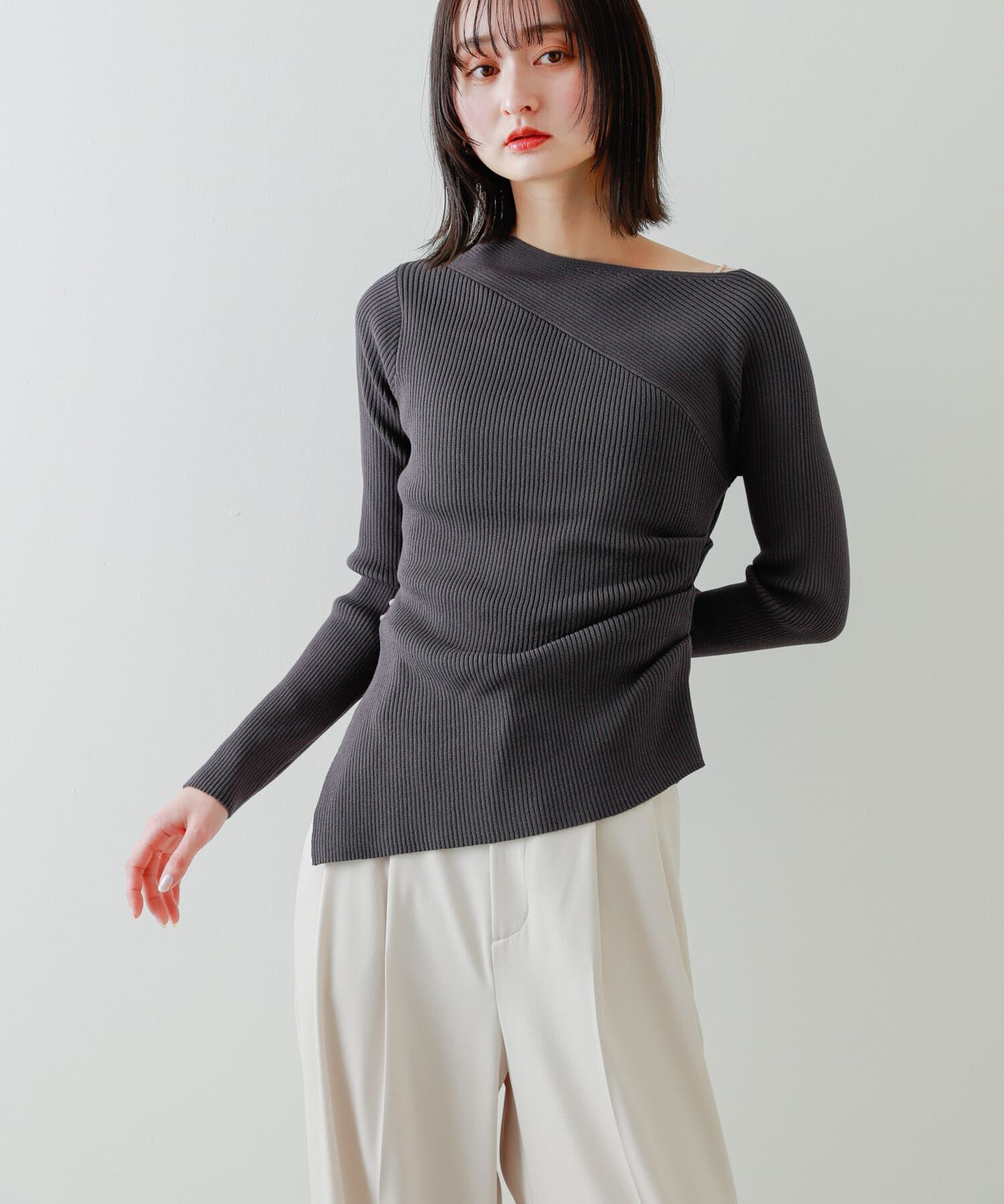 SENSE OF PLACE by URBAN RESEARCH「アシメデザインセーター」|ニット・セーター|