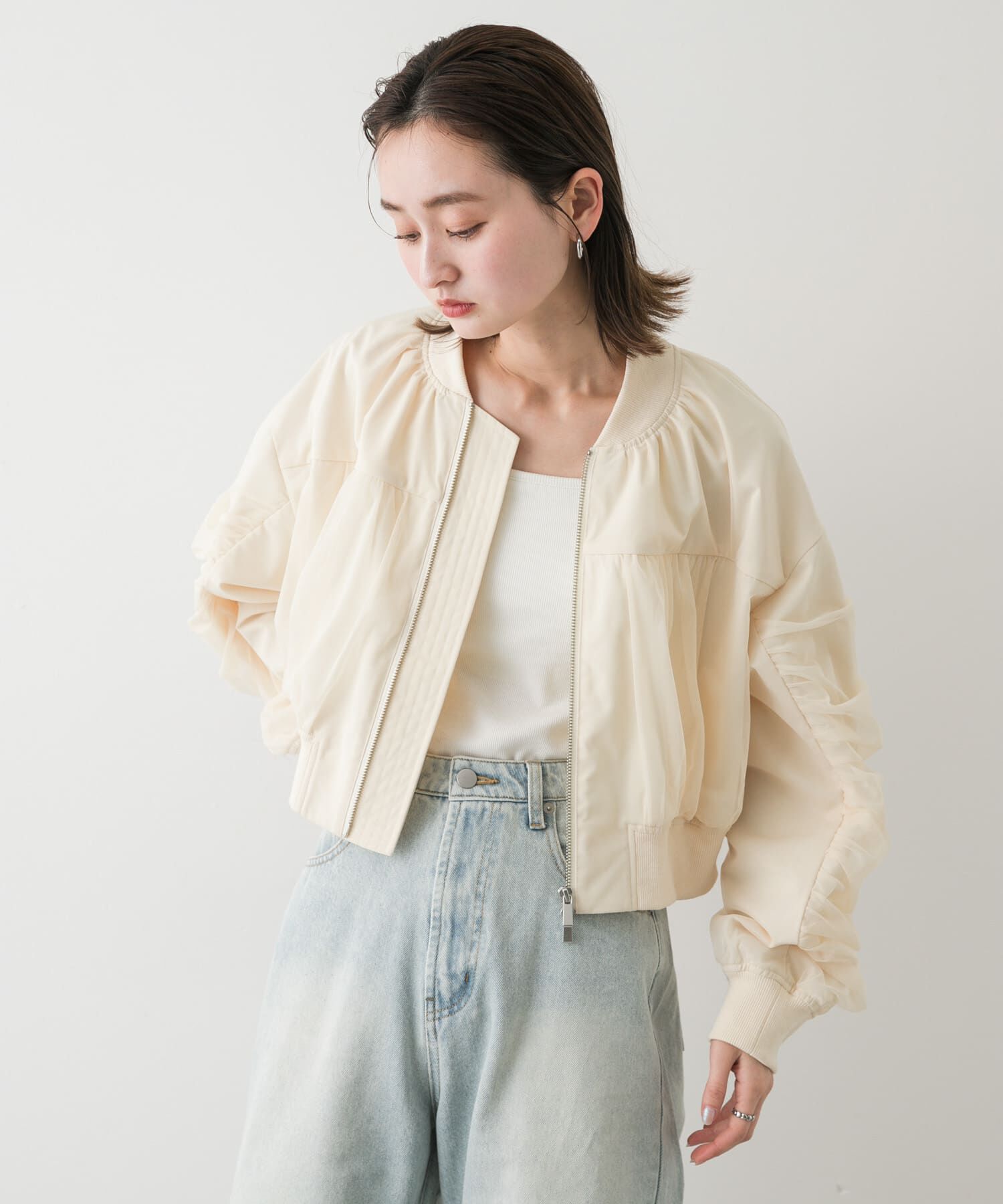 SENSE OF PLACE by URBAN RESEARCH「チュールレイヤードブルゾン」|ブルゾン・スタジャン|