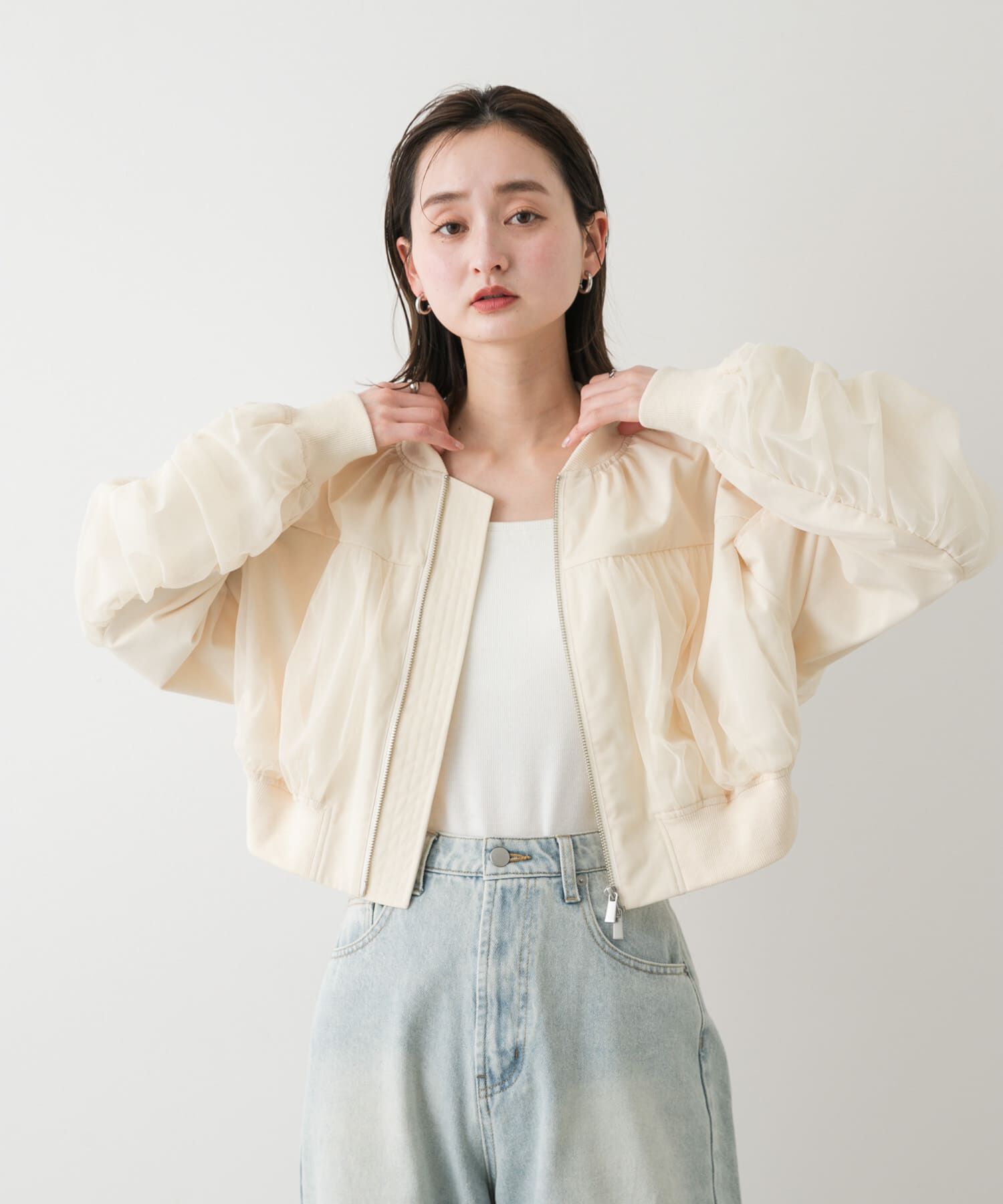 SENSE OF PLACE by URBAN RESEARCH「チュールレイヤードブルゾン」|ブルゾン・スタジャン|