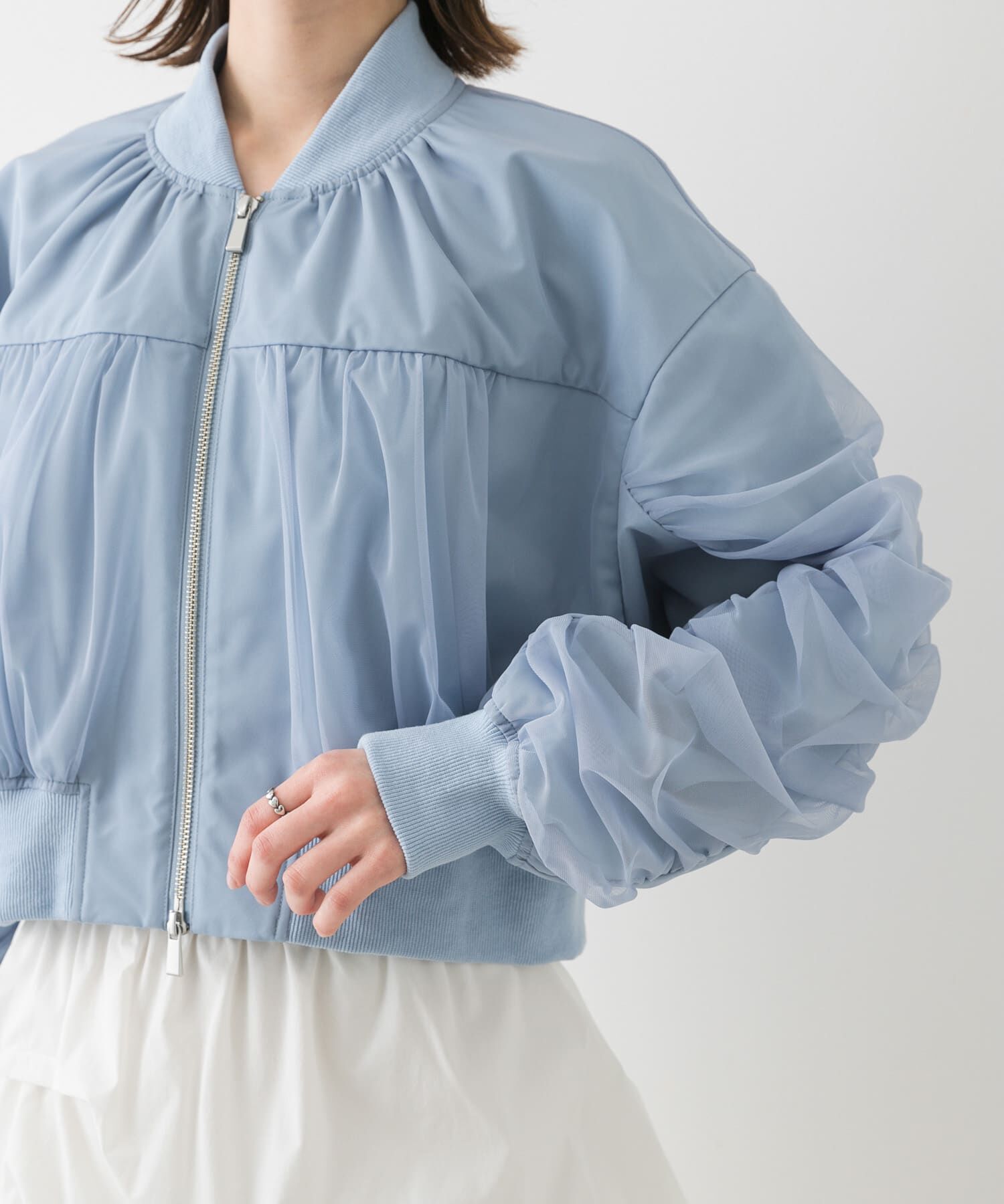 SENSE OF PLACE by URBAN RESEARCH「チュールレイヤードブルゾン」|ブルゾン・スタジャン|