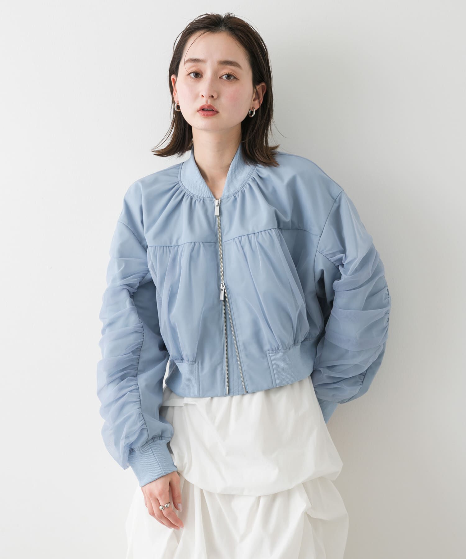 SENSE OF PLACE by URBAN RESEARCH「チュールレイヤードブルゾン」|ブルゾン・スタジャン|