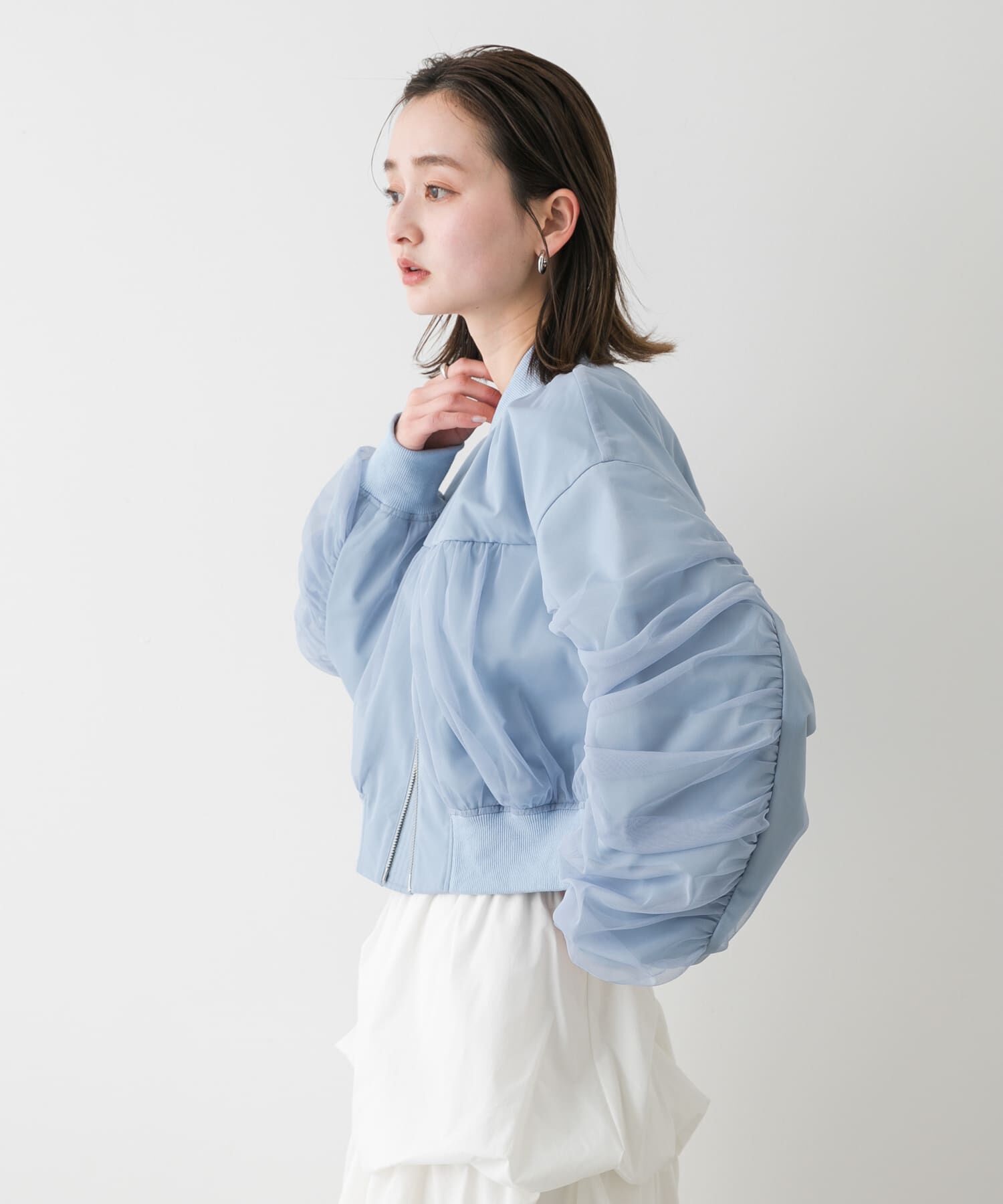 SENSE OF PLACE by URBAN RESEARCH「チュールレイヤードブルゾン」|ブルゾン・スタジャン|