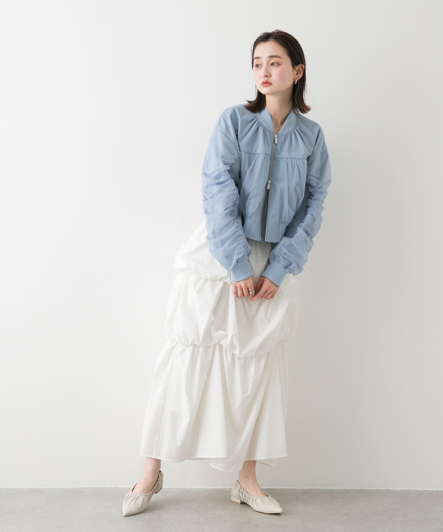 SENSE OF PLACE by URBAN RESEARCH「チュールレイヤードブルゾン」|ブルゾン・スタジャン|