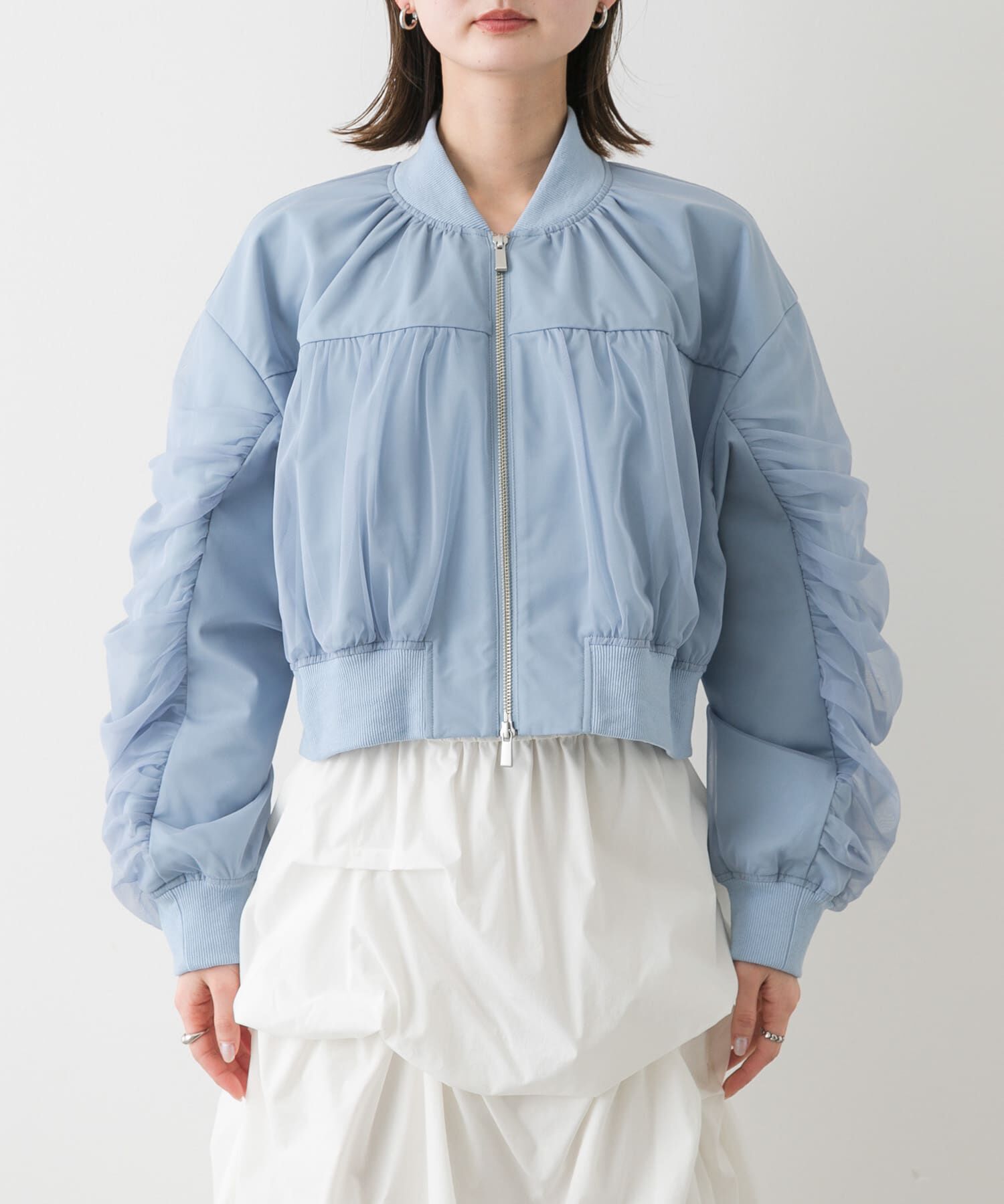 SENSE OF PLACE by URBAN RESEARCH「チュールレイヤードブルゾン」|ブルゾン・スタジャン|